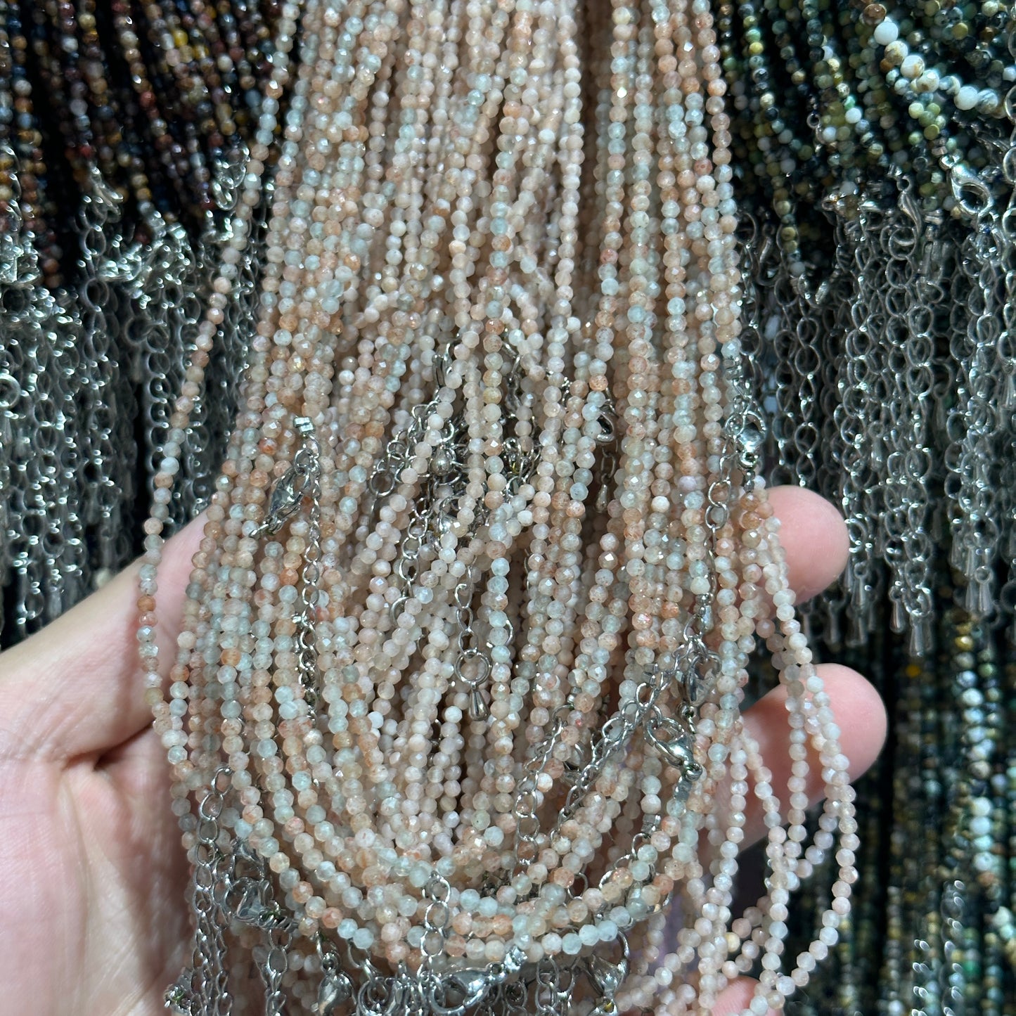 【2mm】 Faceted Natural Crystal Necklace Set | Timeless Sparkle Exquisite Handmade Jewelry