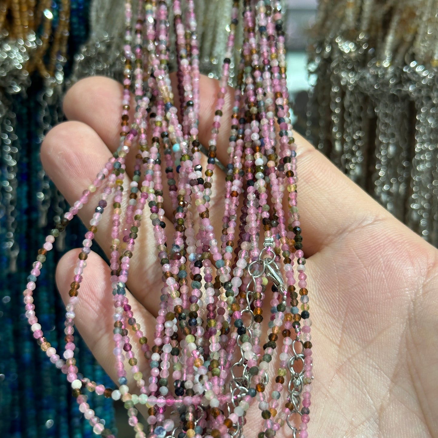 【2mm】 Faceted Natural Crystal Necklace Set | Timeless Sparkle Exquisite Handmade Jewelry