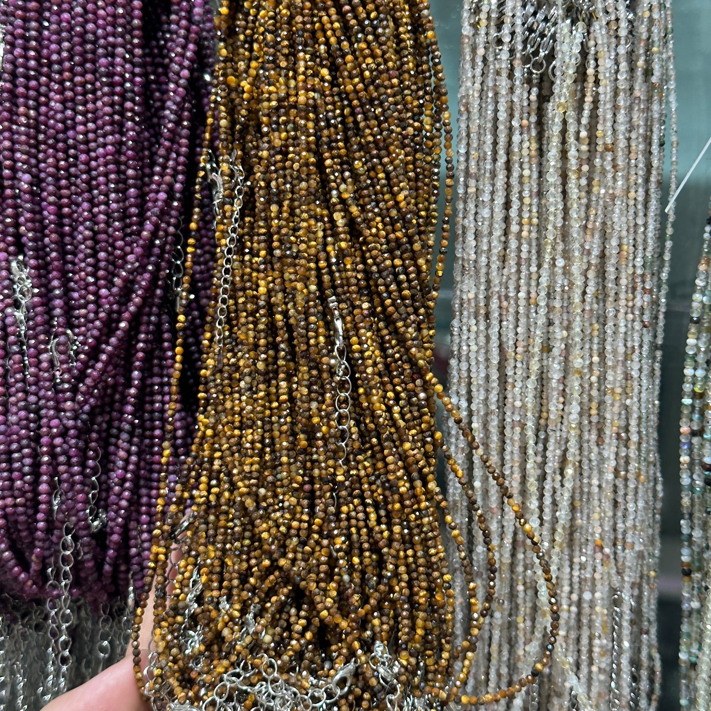 【2mm】 Faceted Natural Crystal Necklace Set | Timeless Sparkle Exquisite Handmade Jewelry