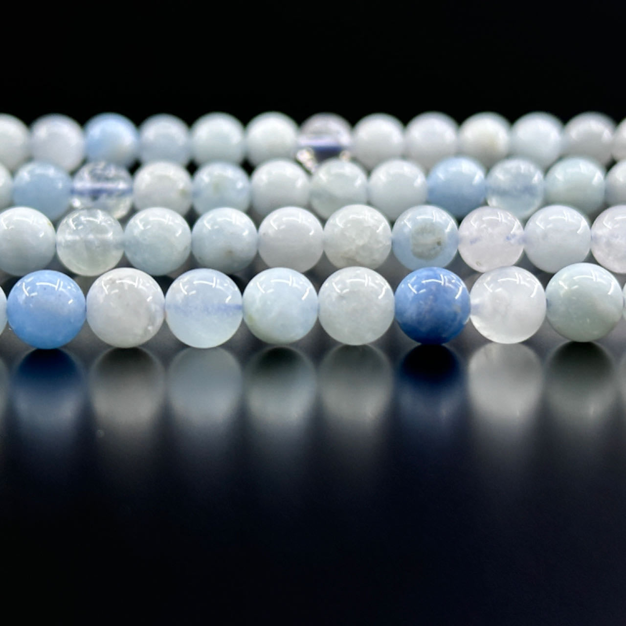 KEVI-DIY-【6 MM】Natural Crystal Semi-finished Beads (1 Strand about 58-65PCS)