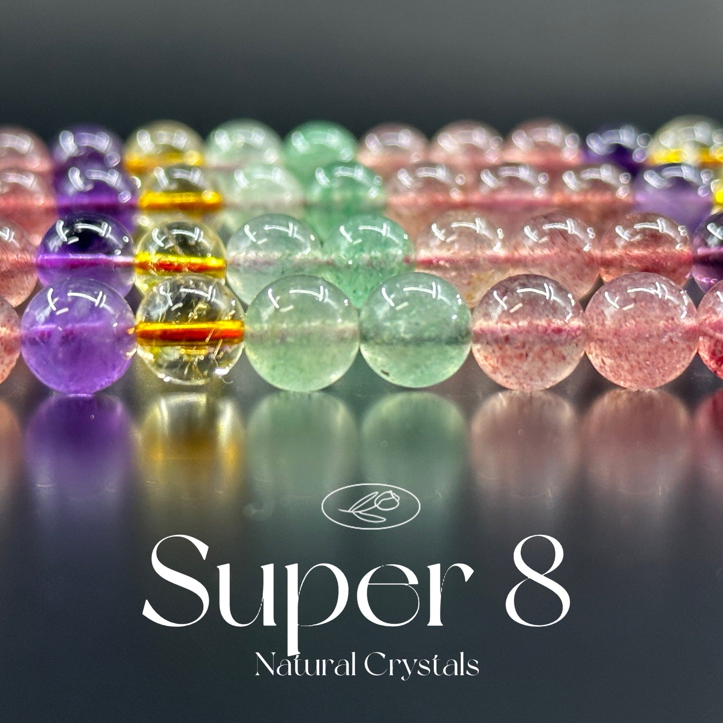 KEVI-DIY SVIP 【8 mm】High Quality Natural Crystal Beads (1 Strand about 47 PCS Enough to make two bracelets)