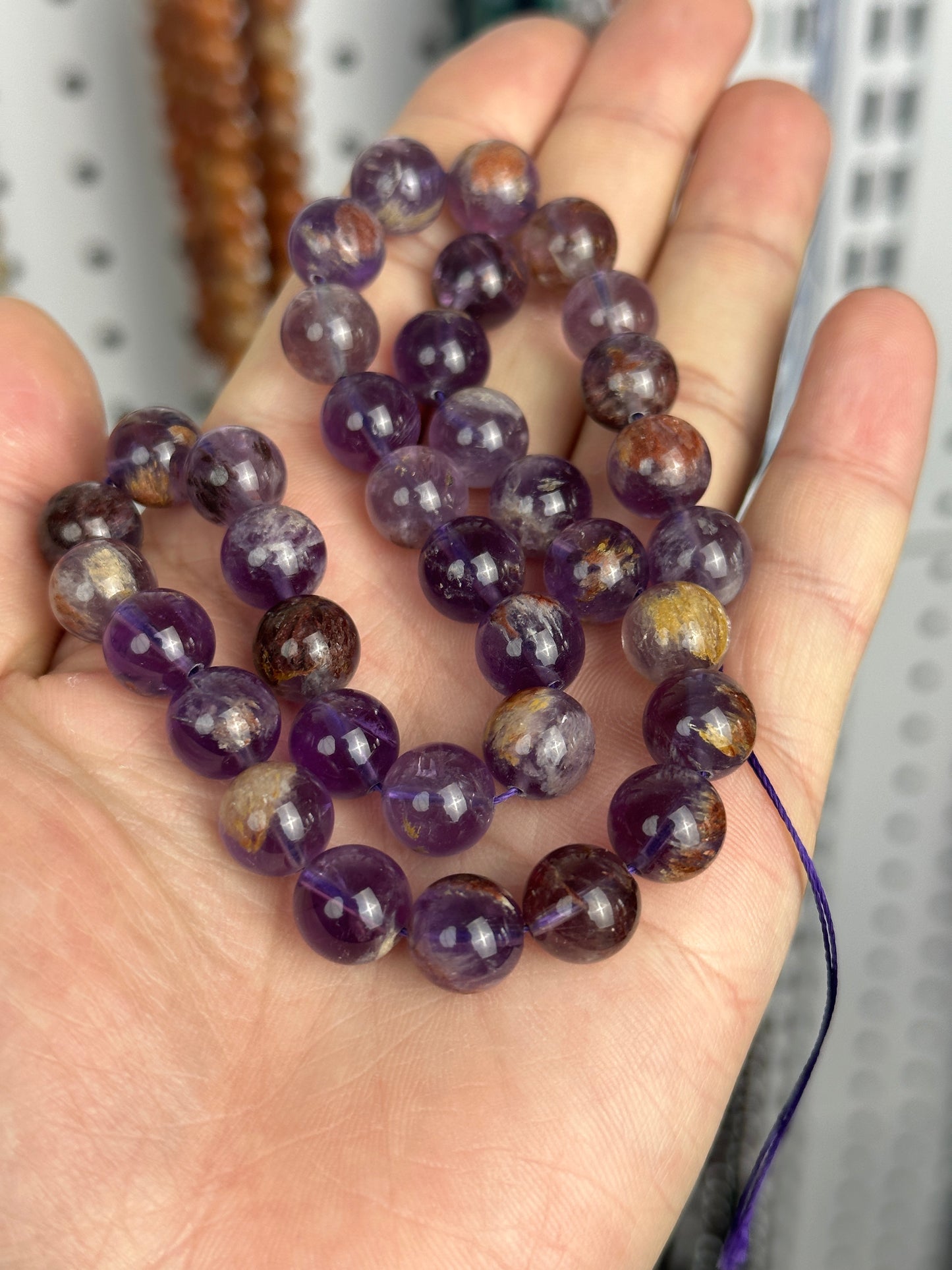 KEVI-DIY-【10 MM】Natural Crystal Beads (1 Strand about 36-40PCS)Semi-finished Crystal Beads