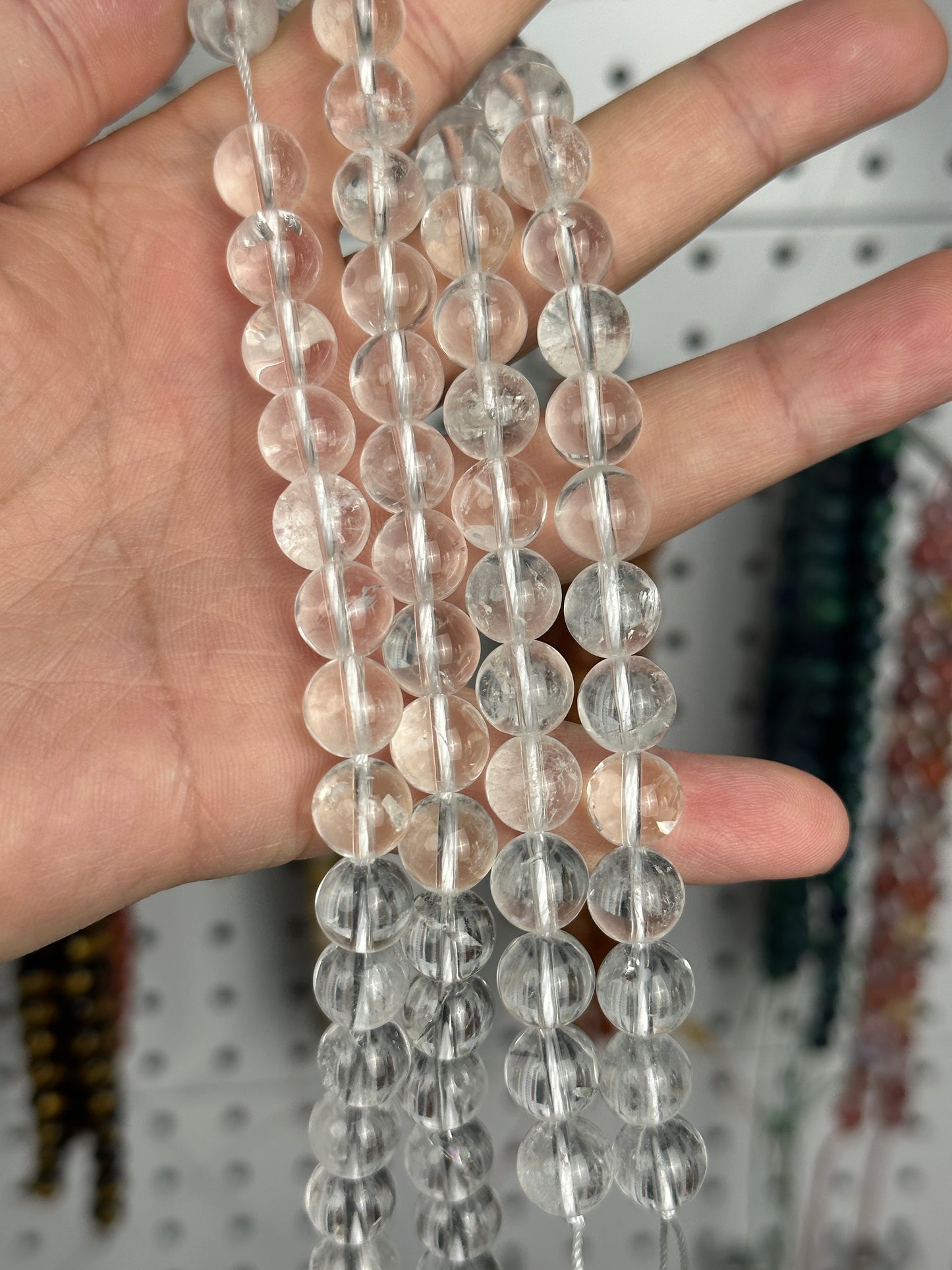 KEVI-DIY-【10 MM】Natural Crystal Beads (1 Strand about 36-40PCS)Semi-finished Crystal Beads