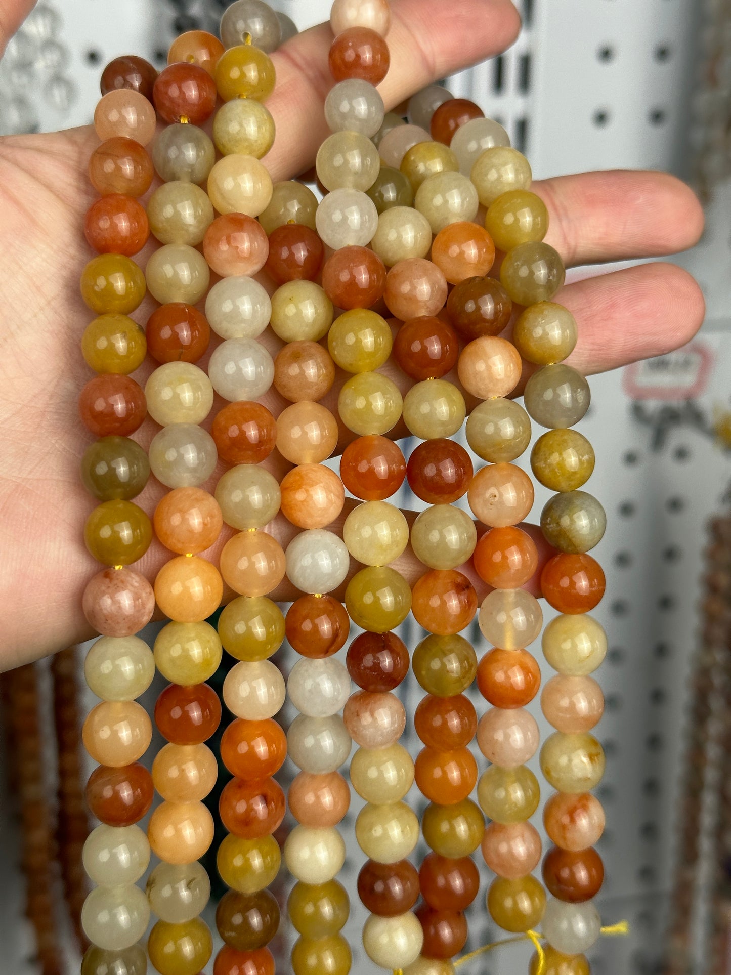 KEVI-DIY-【10 MM】Natural Crystal Beads (1 Strand about 36-40PCS)Semi-finished Crystal Beads