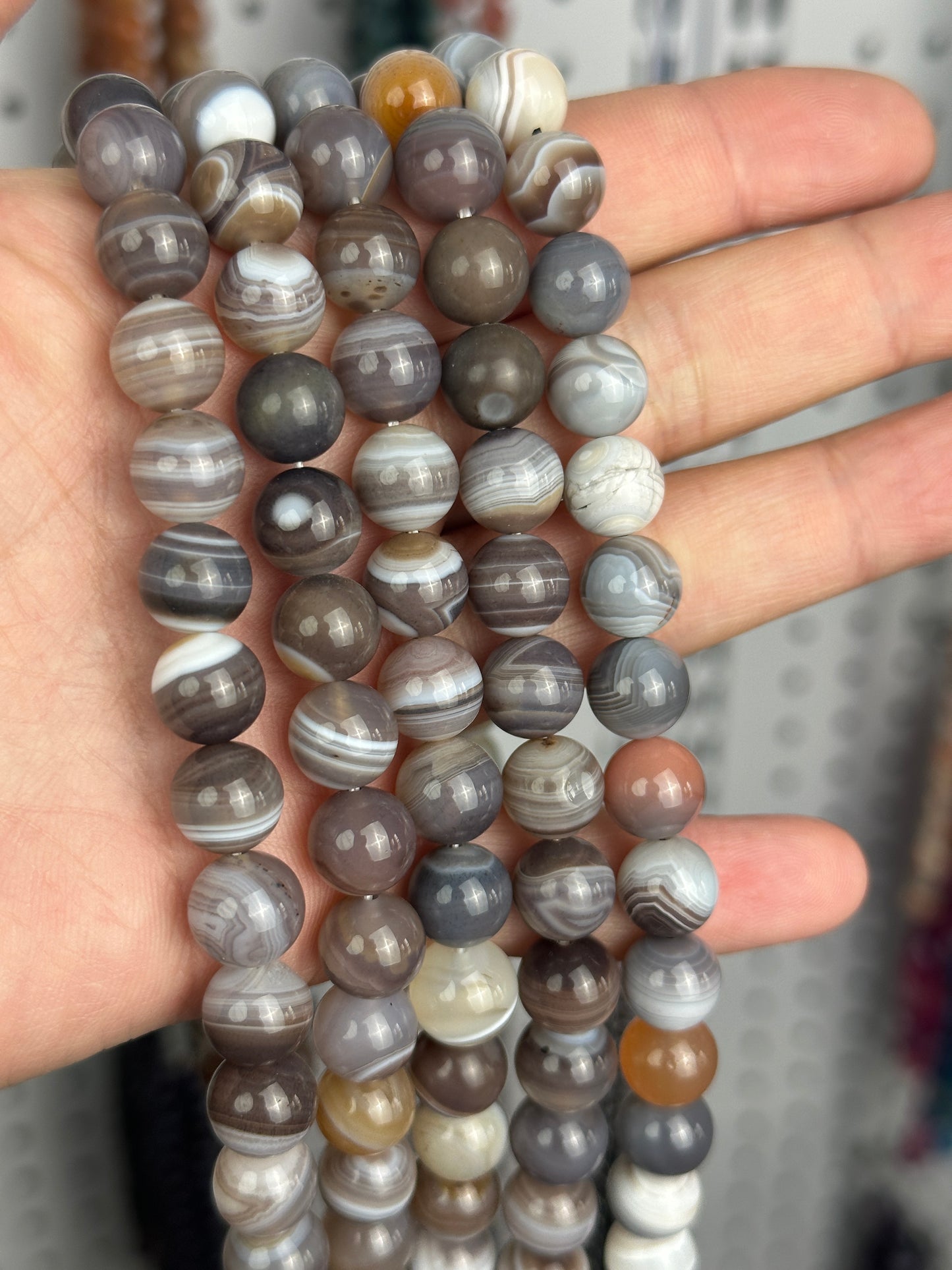 KEVI-DIY-【10 MM】Natural Crystal Beads (1 Strand about 36-40PCS)Semi-finished Crystal Beads