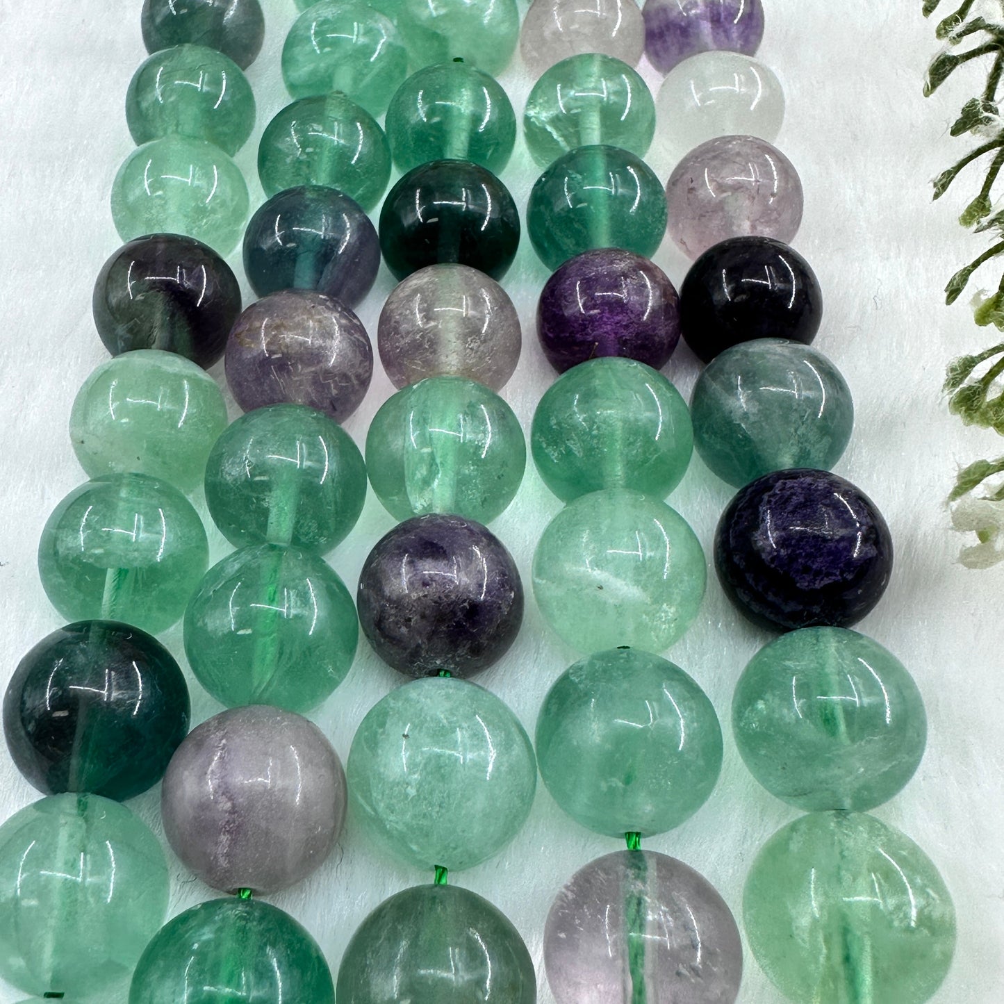 KEVI-DIY-【12 MM】Natural Crystal Beads (1 Strand about 32PCS)