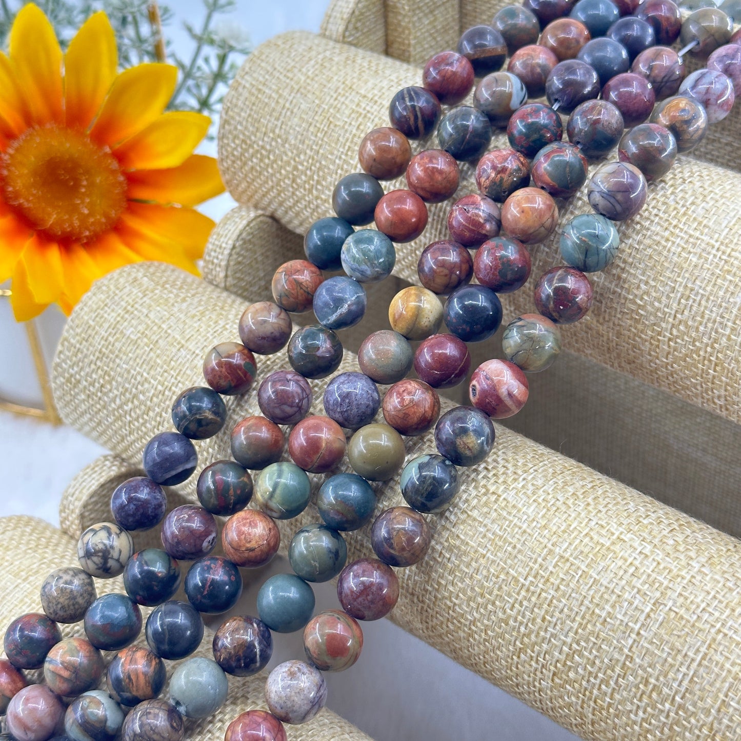KEVI-DIY-【12 MM】Natural Crystal Beads (1 Strand about 32PCS)