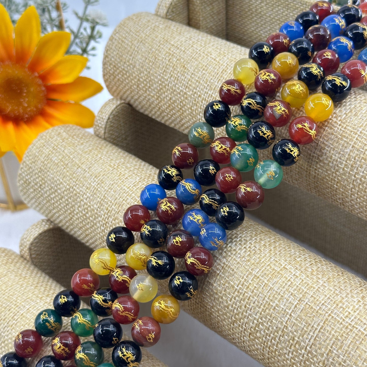 KEVI-DIY-【12 MM】Natural Crystal Beads (1 Strand about 32PCS)