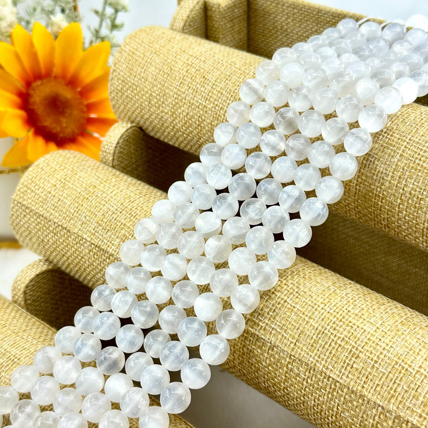 KEVI-DIY-【12 MM】Natural Crystal Beads (1 Strand about 32PCS)