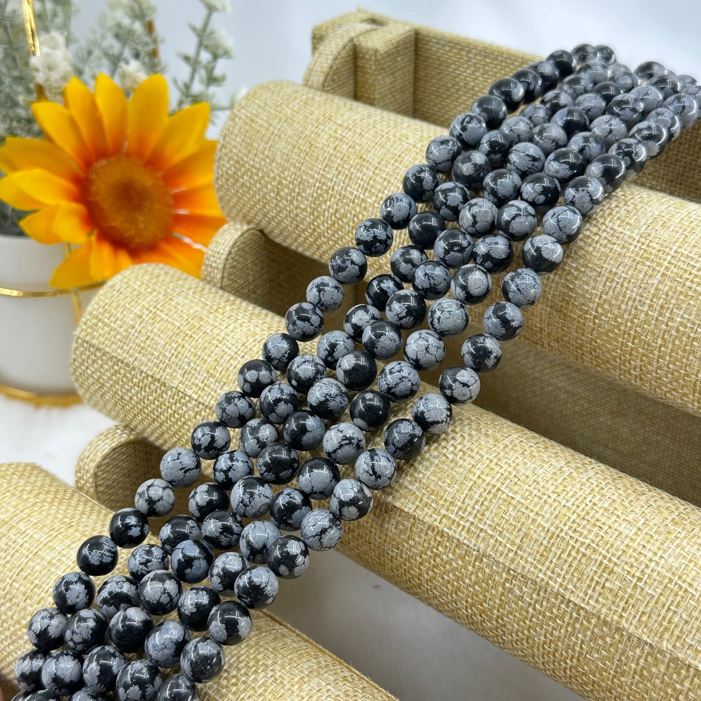 KEVI-DIY-【12 MM】Natural Crystal Beads (1 Strand about 32PCS)