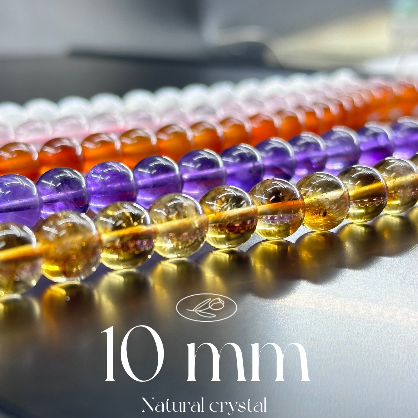 KEVI-DIY-【10 MM】Natural Crystal Beads (1 Strand about 36-40PCS)Semi-finished Crystal Beads