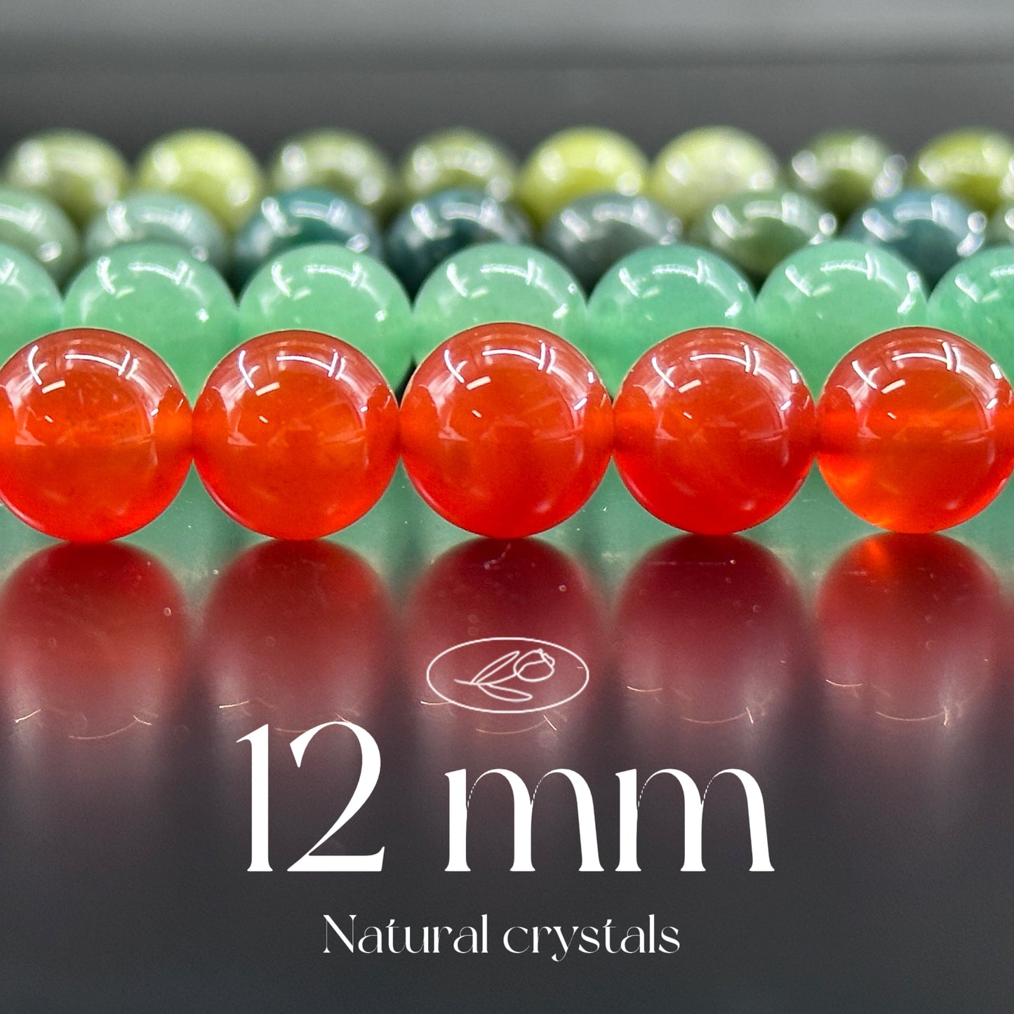 KEVI-DIY-【12 MM】Natural Crystal Beads (1 Strand about 32PCS)