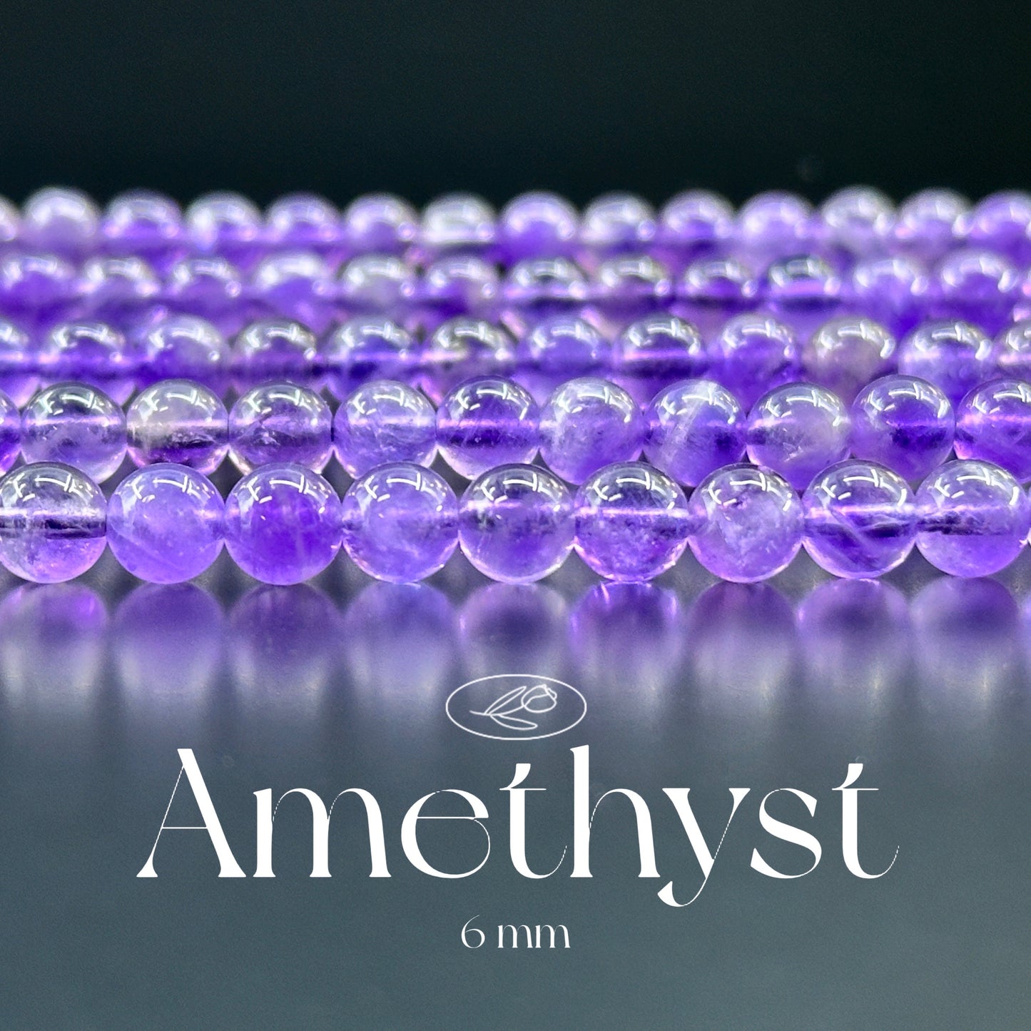 KEVI-DIY-【6 MM】Natural Crystal Semi-finished Beads (1 Strand about 58-65PCS)