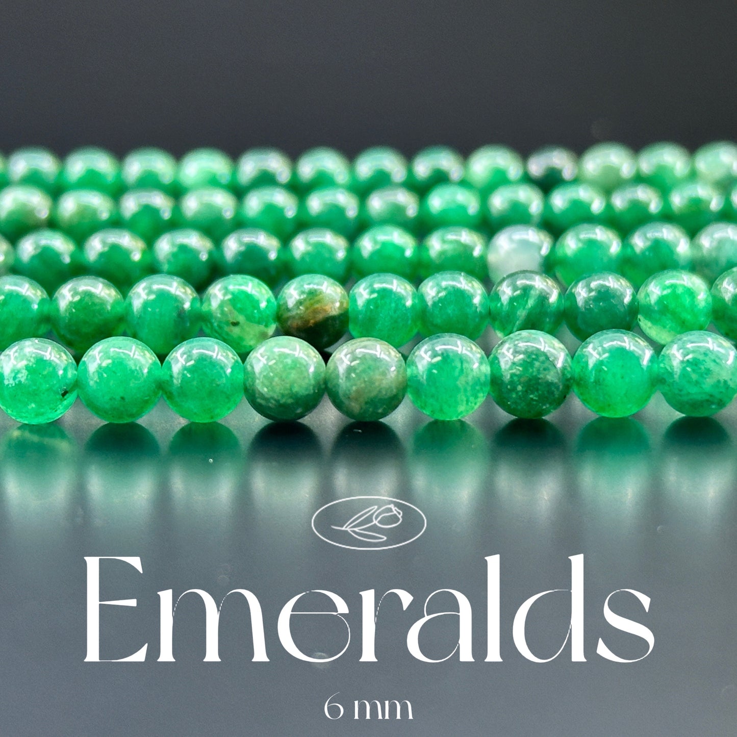 KEVI-DIY-【6 MM】Natural Crystal Semi-finished Beads (1 Strand about 58-65PCS)