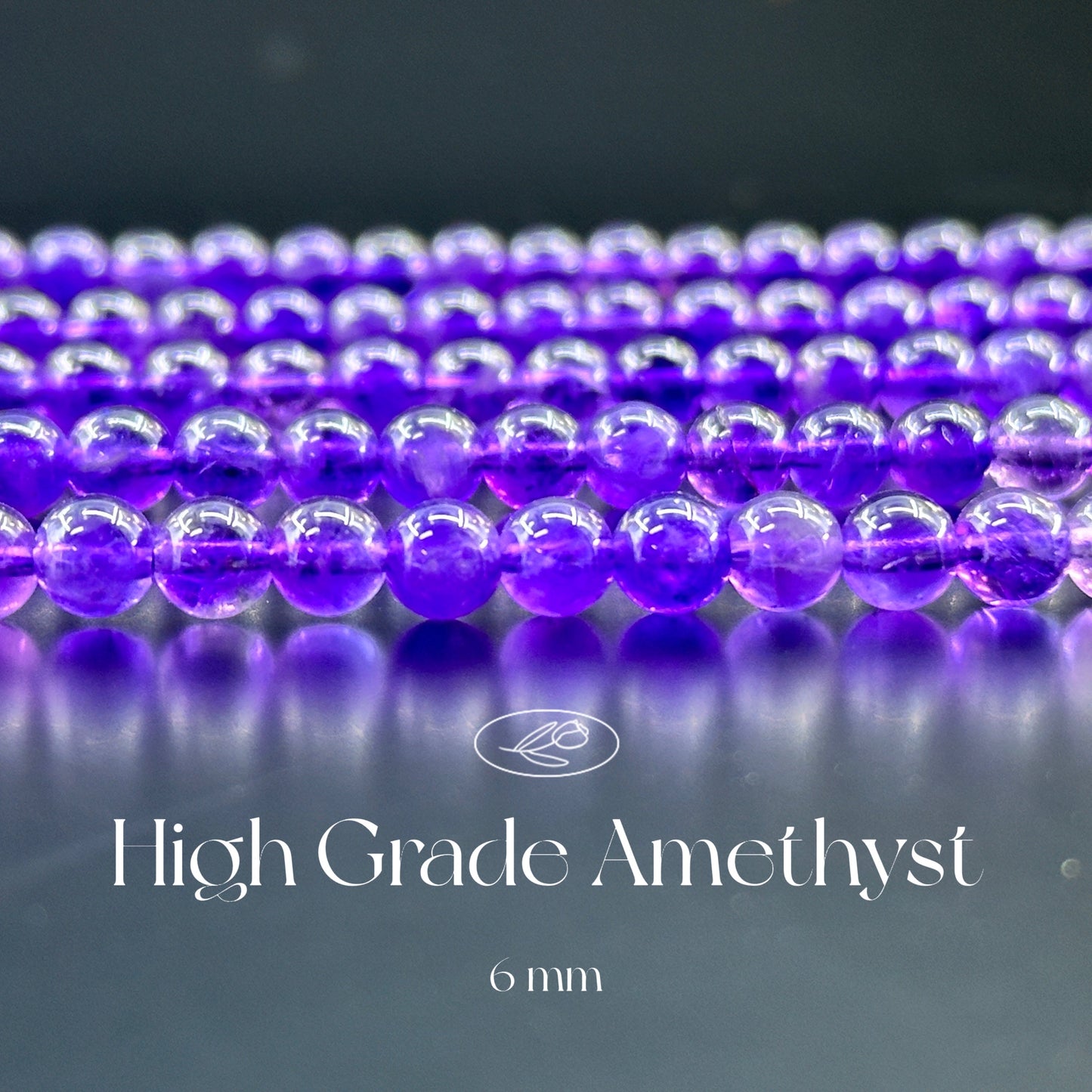 KEVI-DIY-【6 MM】Natural Crystal Semi-finished Beads (1 Strand about 58-65PCS)