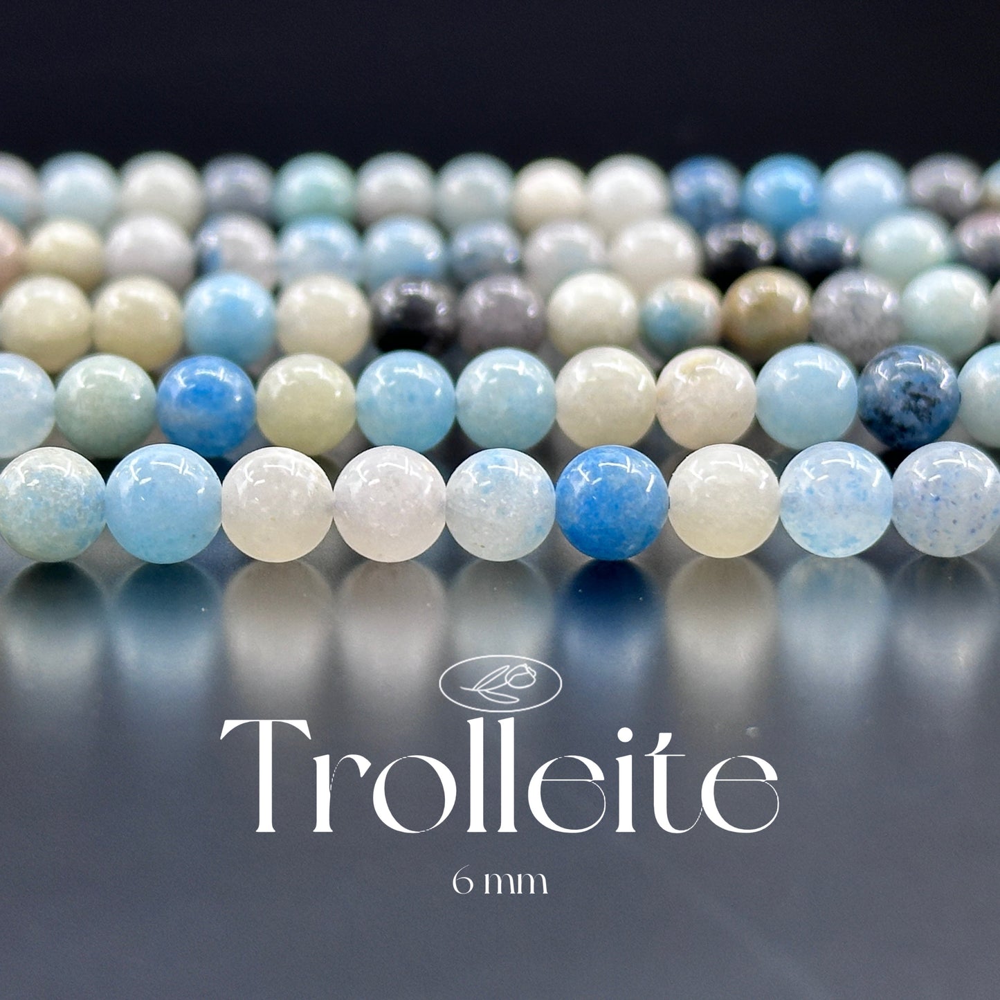 KEVI-DIY-【6 MM】Natural Crystal Semi-finished Beads (1 Strand about 58-65PCS)