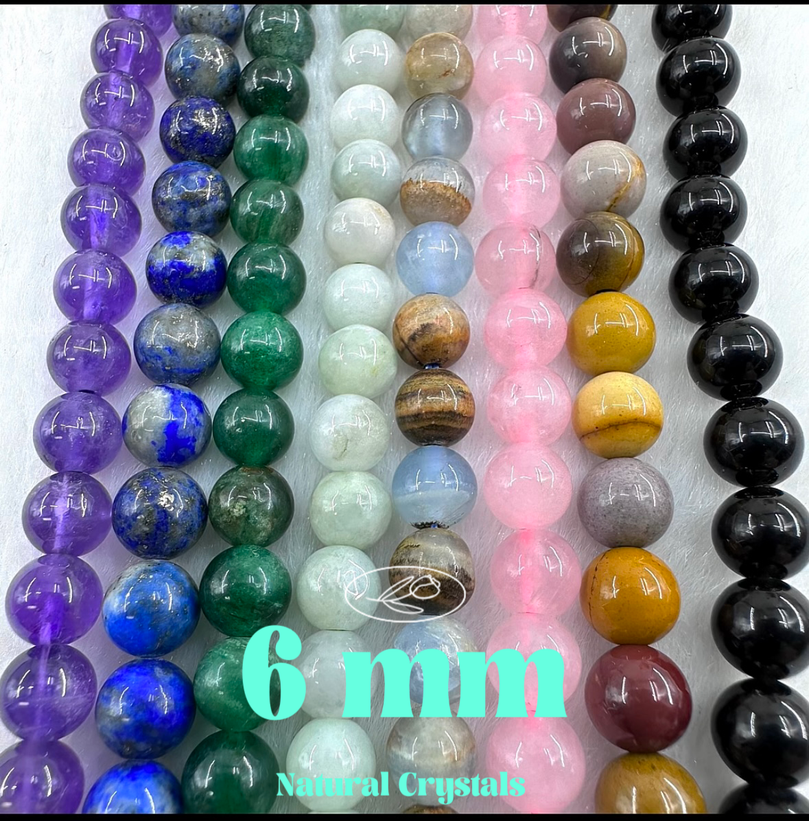 KEVI-DIY-【6 MM】Natural Crystal Semi-finished Beads (1 Strand about 58-65PCS)