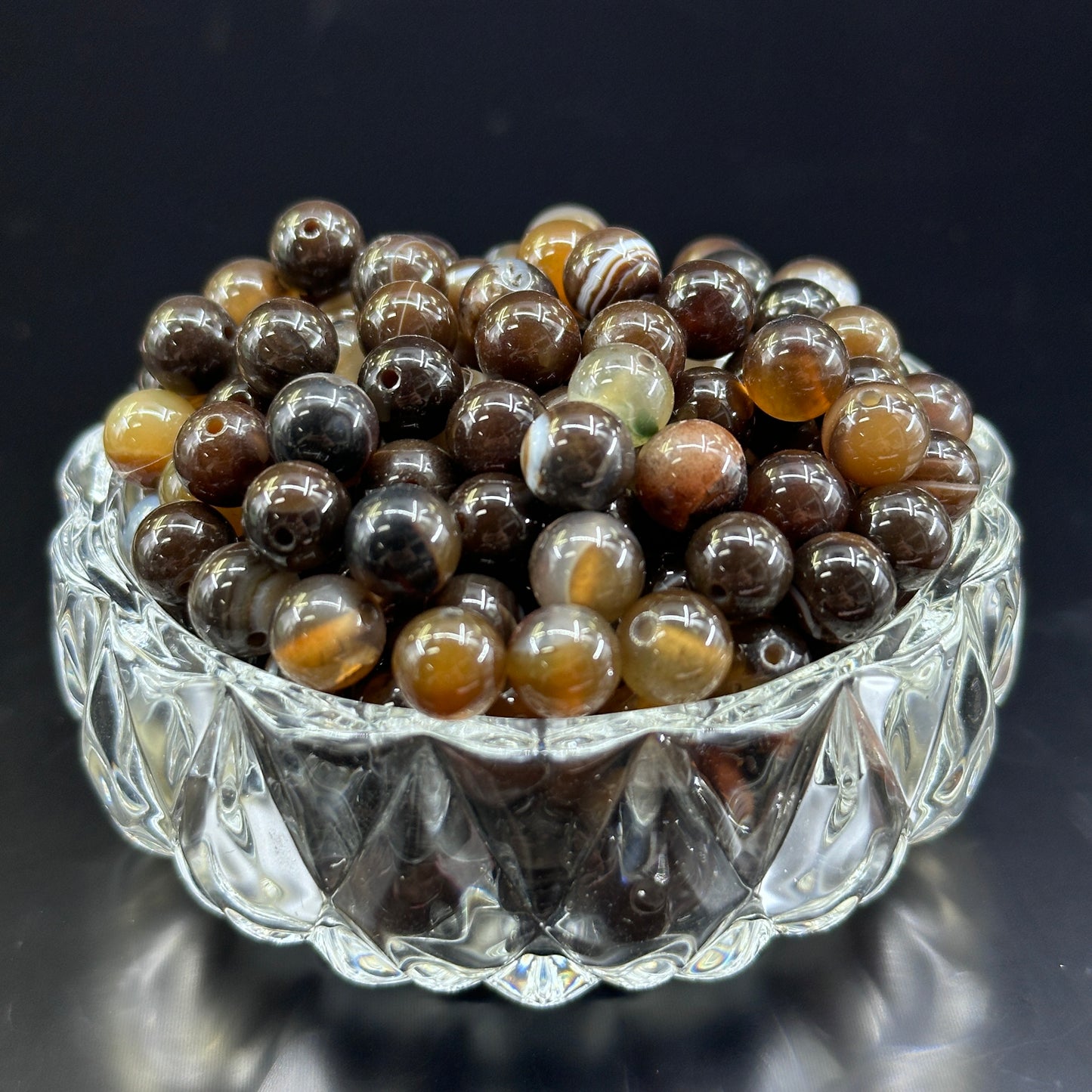 KEVI-DIY 8mm(±0.5mm) Natural Crystal Bead Set | 180 Beads + Free Elastic Strings & Charming Spacers | Make 8 Bracelets