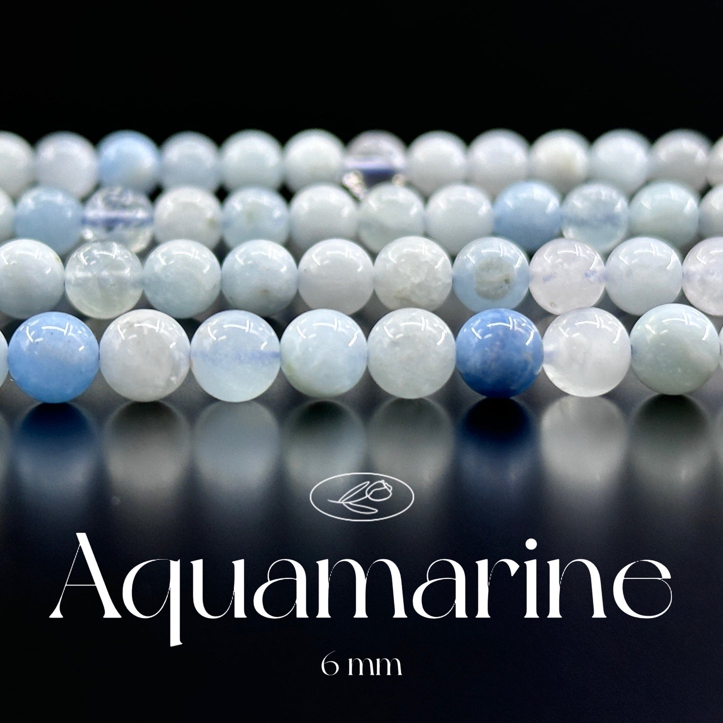 KEVI-DIY-【6 MM】Natural Crystal Semi-finished Beads (1 Strand about 58-65PCS)