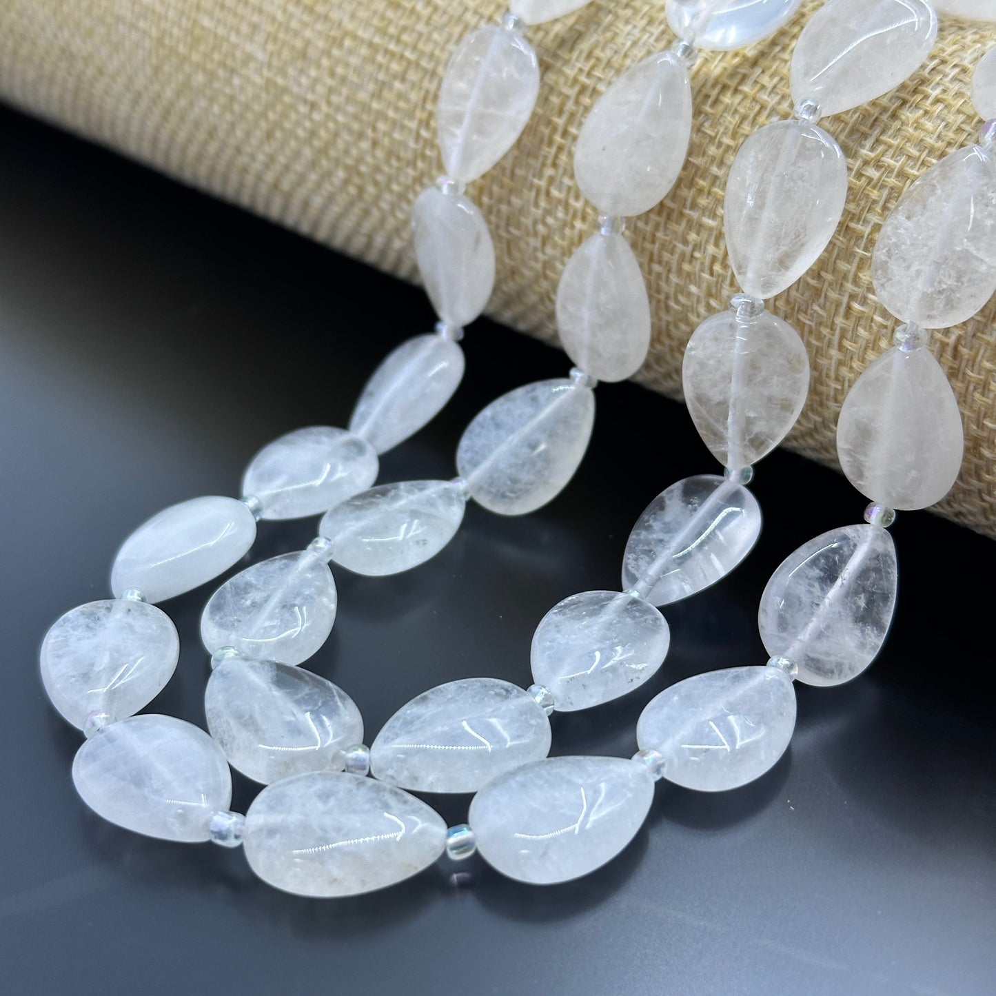 KEVI-DIY 【13*18mm】Natural Crystal Water Drop Shape Beads (20PCS/Strand)DIY Accessories Necklace Bracelet Hair Accessories Materials