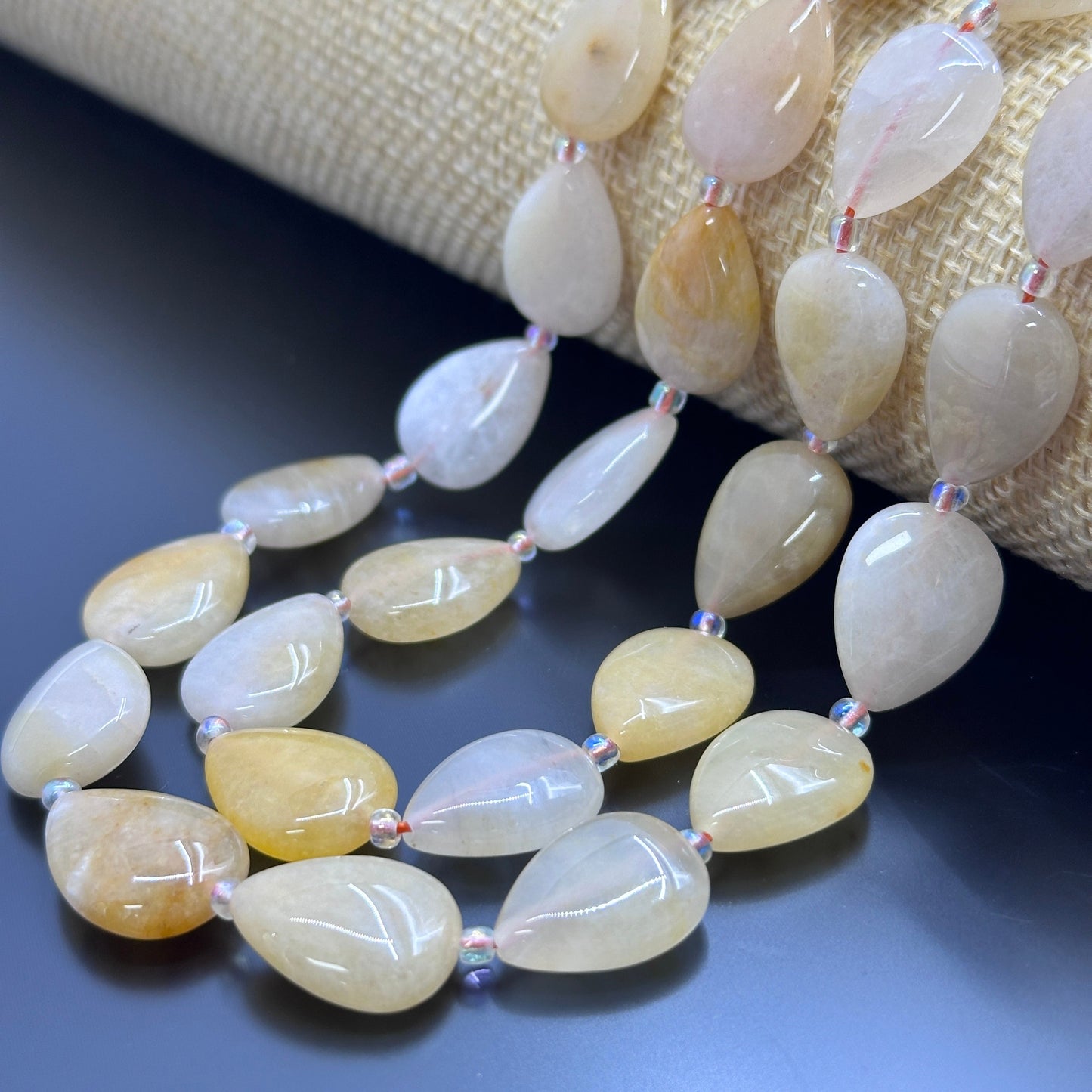 KEVI-DIY 【13*18mm】Natural Crystal Water Drop Shape Beads (20PCS/Strand)DIY Accessories Necklace Bracelet Hair Accessories Materials