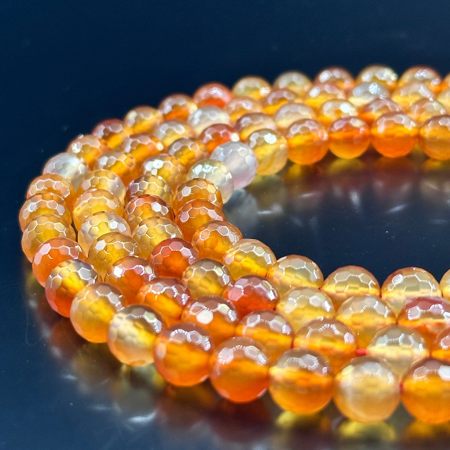 KEVI-DIY【8mm】Faceted Crystal Beads (46PCS/Strand ) With Box Needles Strings Spacers