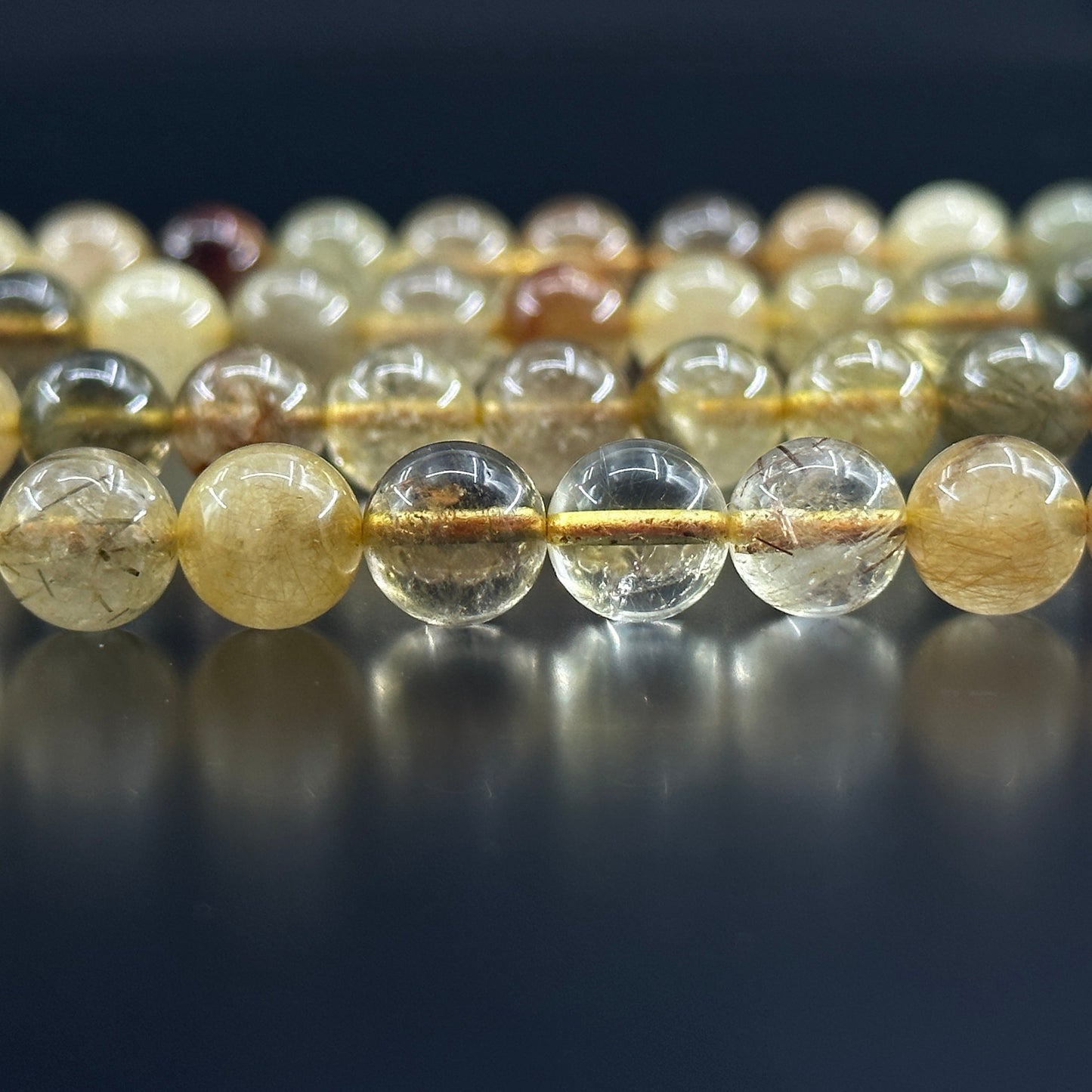 KEVI-DIY-【10 MM】Natural Crystal Beads (1 Strand about 36-40PCS)Semi-finished Crystal Beads