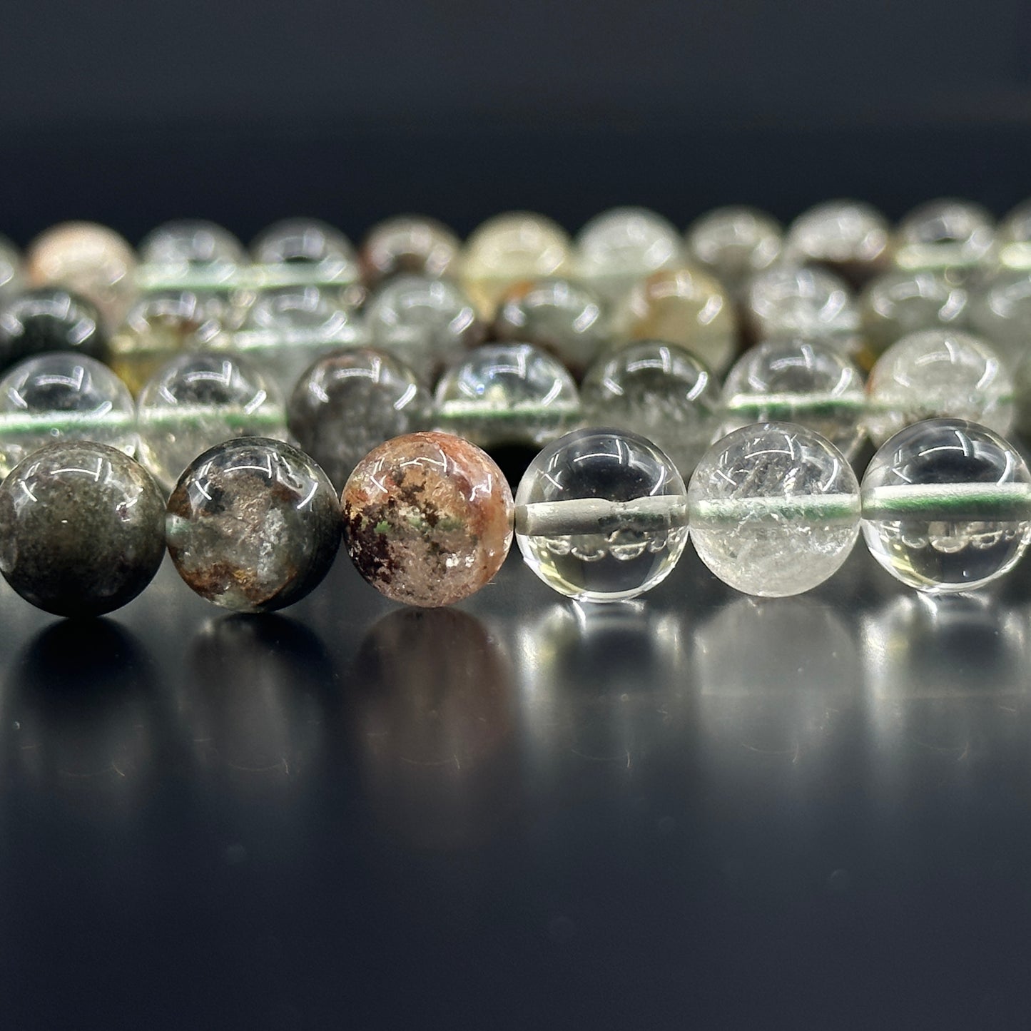 KEVI-DIY-【10 MM】Natural Crystal Beads (1 Strand about 36-40PCS)Semi-finished Crystal Beads