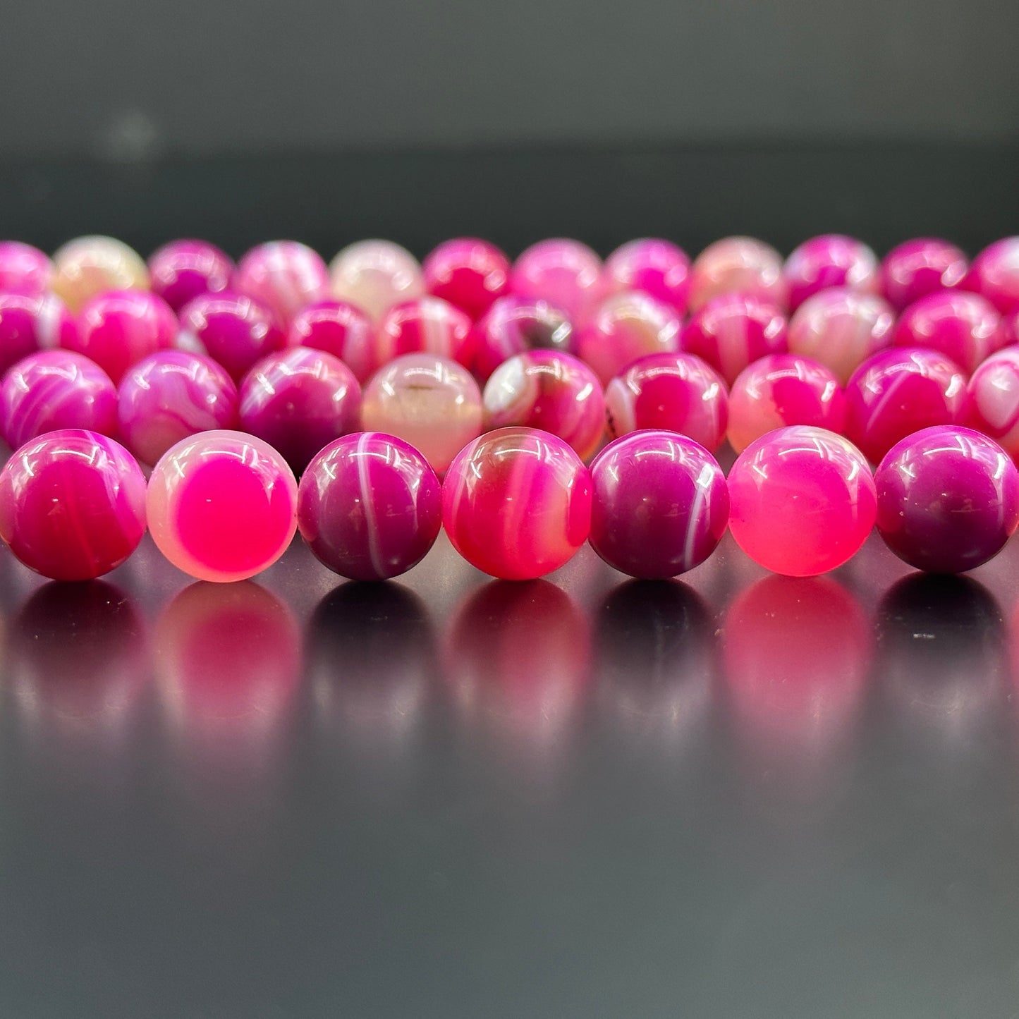 KEVI-DIY-【12 MM】Natural Crystal Beads (1 Strand about 32PCS)