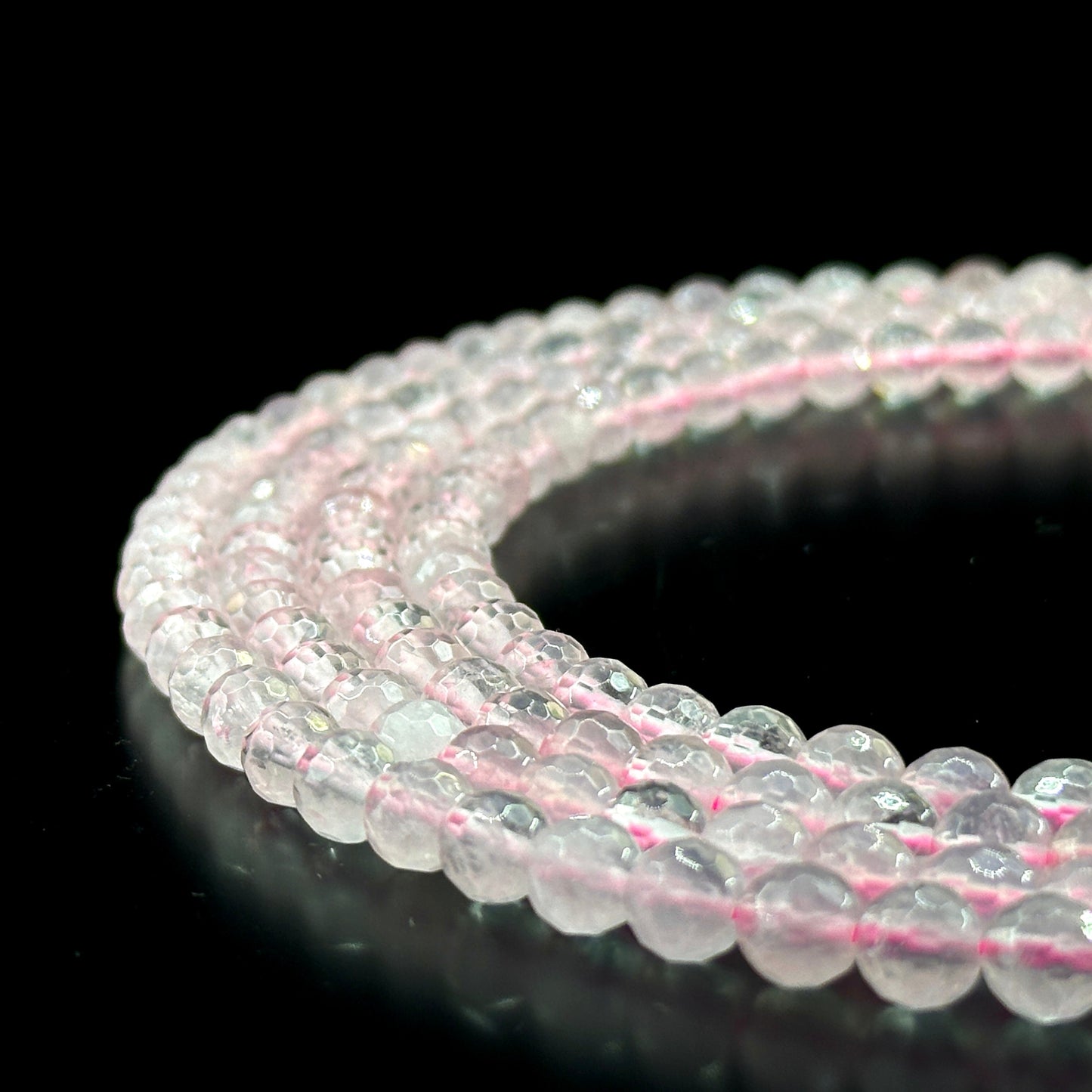 KEVI-DIY-【6 MM】Natural Crystal Semi-finished Beads (1 Strand about 58-65PCS)
