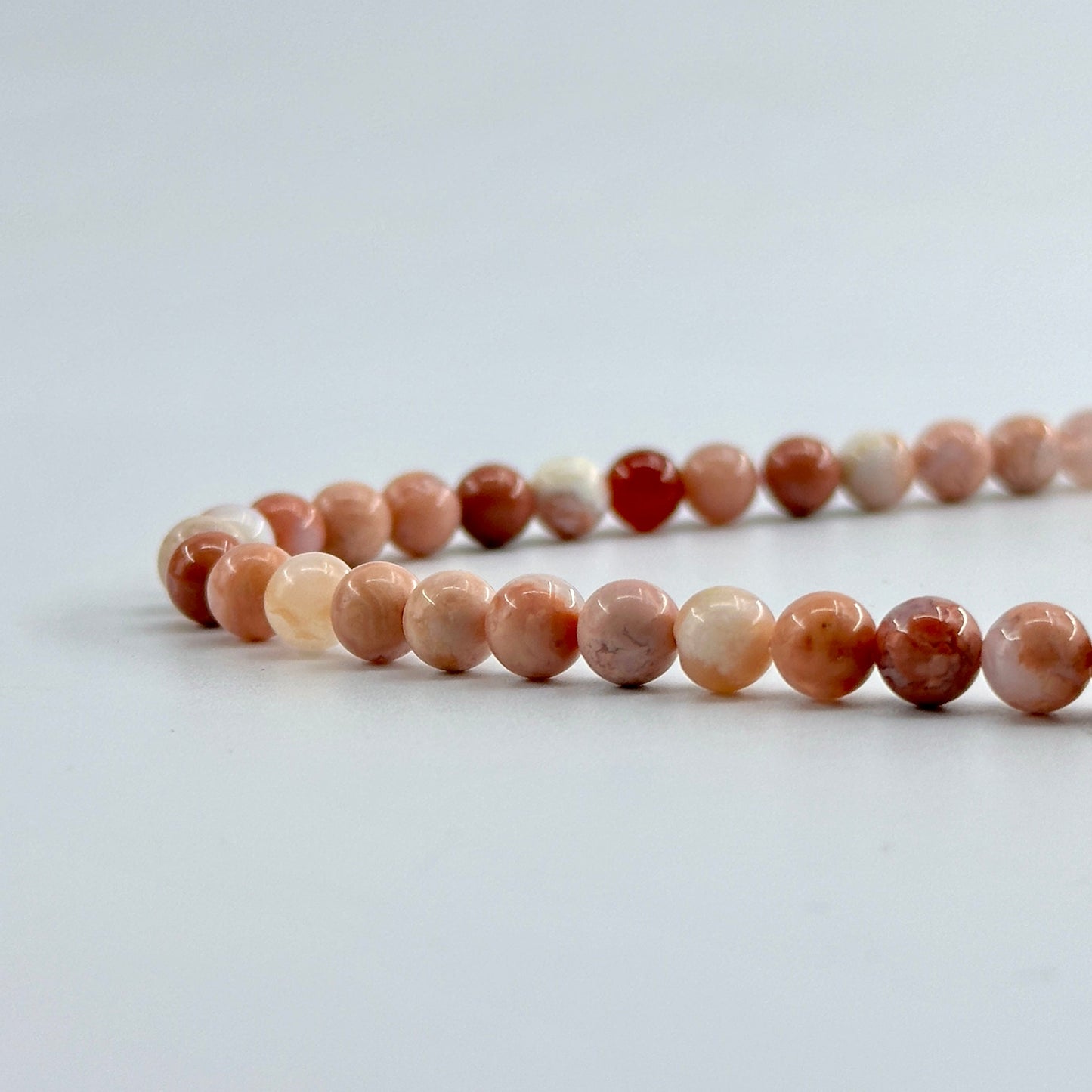 KEVI-DIY-【6 MM】Natural Crystal Semi-finished Beads (1 Strand about 58-65PCS)