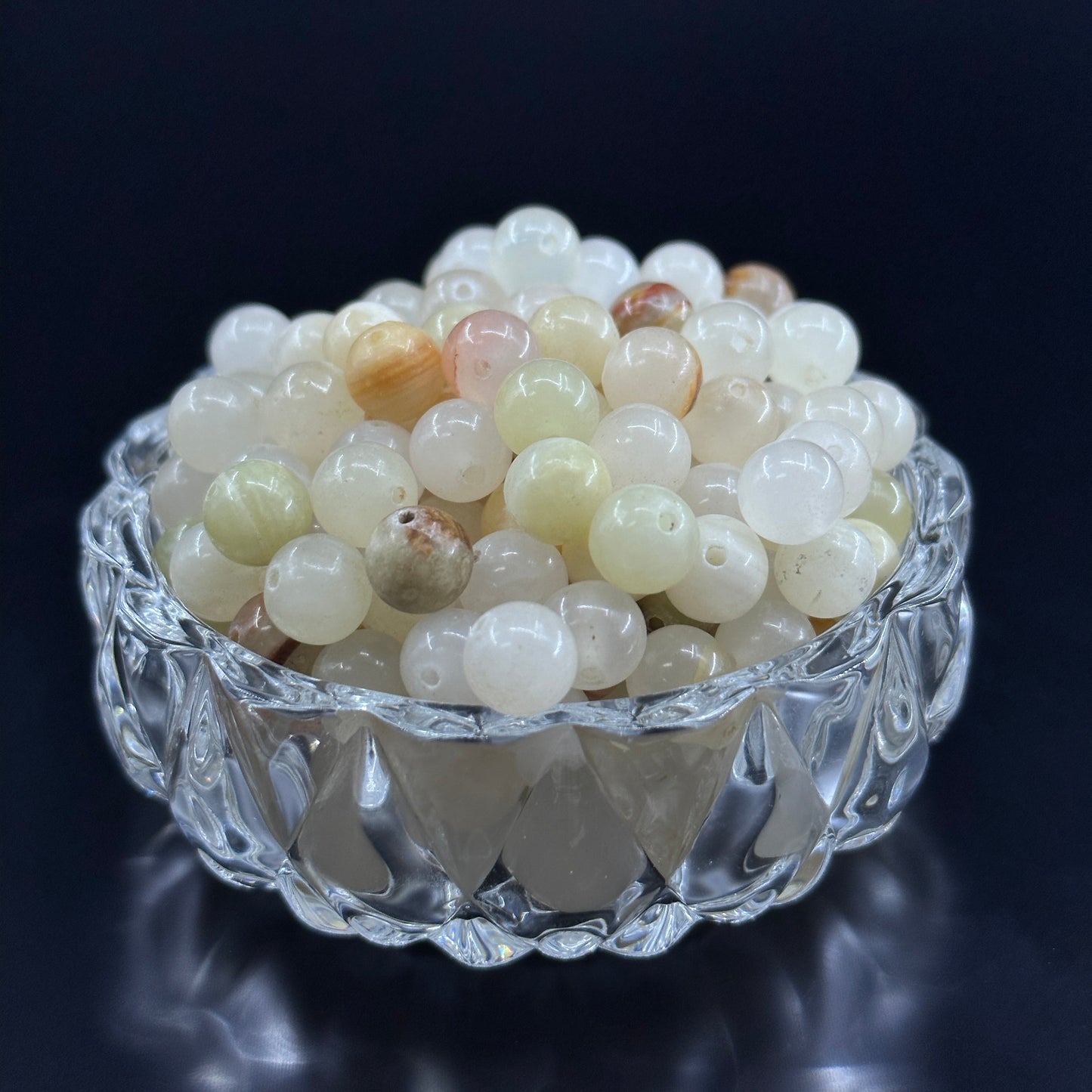 KEVI-DIY 8mm(±0.5mm) Natural Crystal Bead Set | 180 Beads + Free Elastic Strings & Charming Spacers | Make 8 Bracelets
