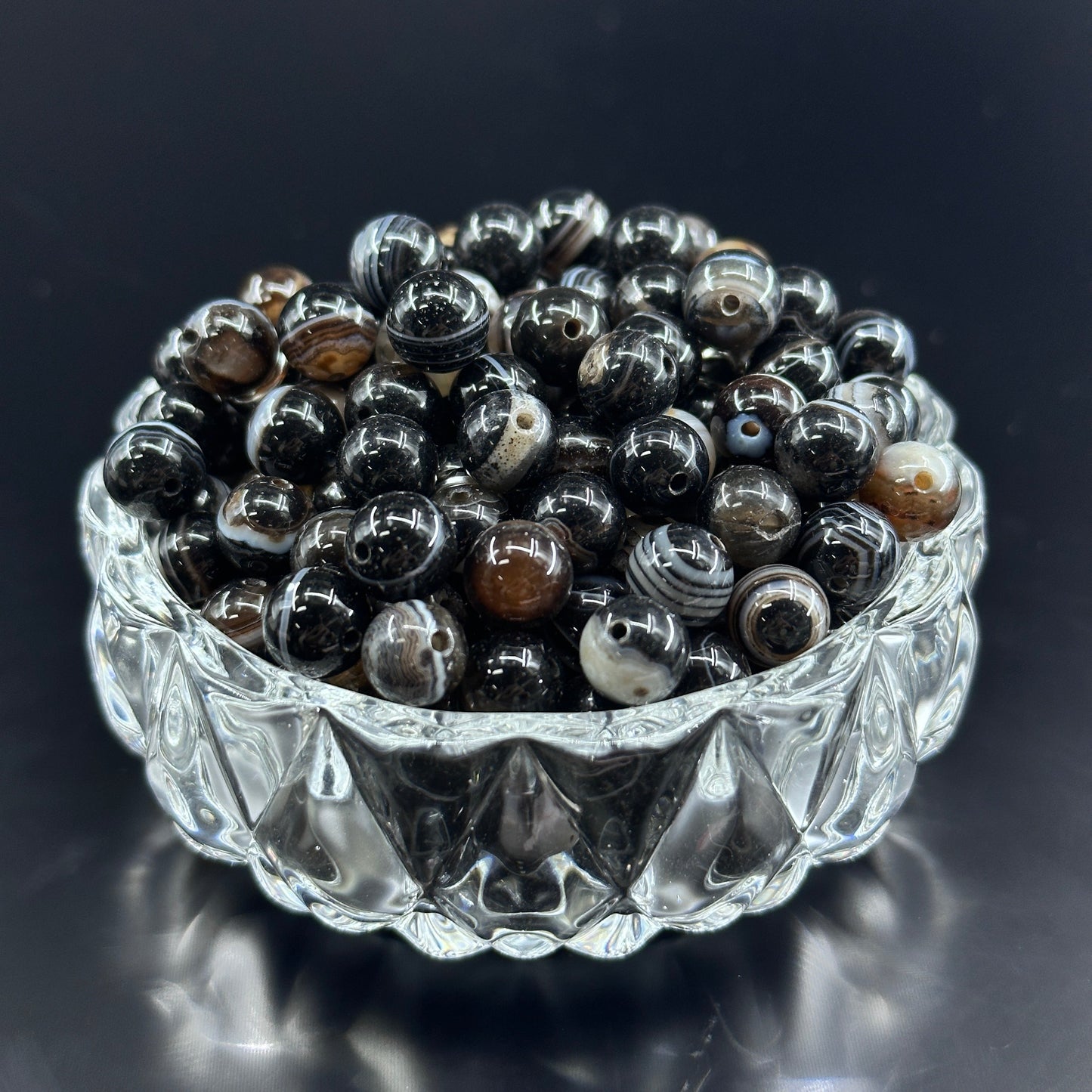 KEVI-DIY 8mm(±0.5mm) Natural Crystal Bead Set | 180 Beads + Free Elastic Strings & Charming Spacers | Make 8 Bracelets