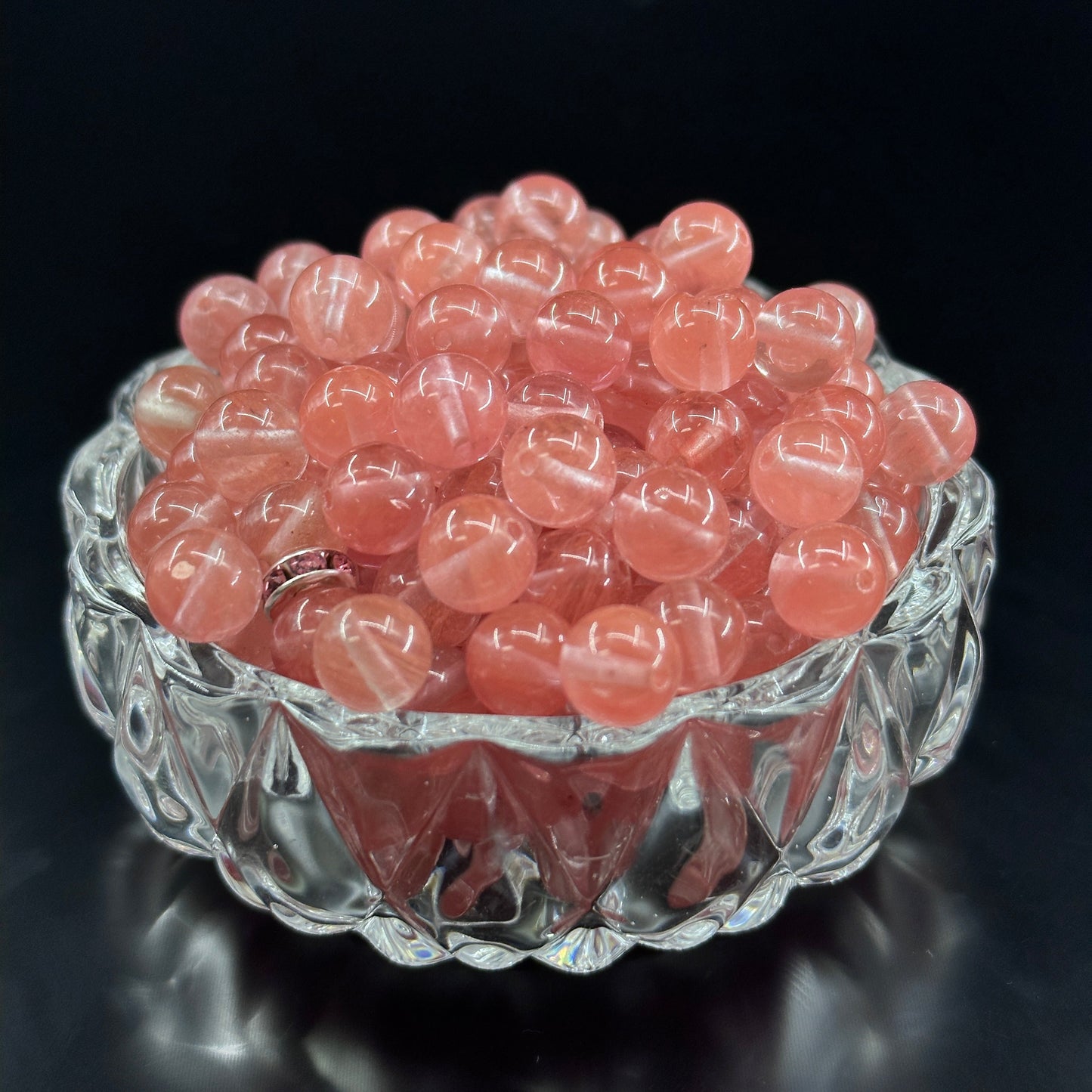 KEVI-DIY 8mm(±0.5mm) Natural Crystal Bead Set | 180 Beads + Free Elastic Strings & Charming Spacers | Make 8 Bracelets