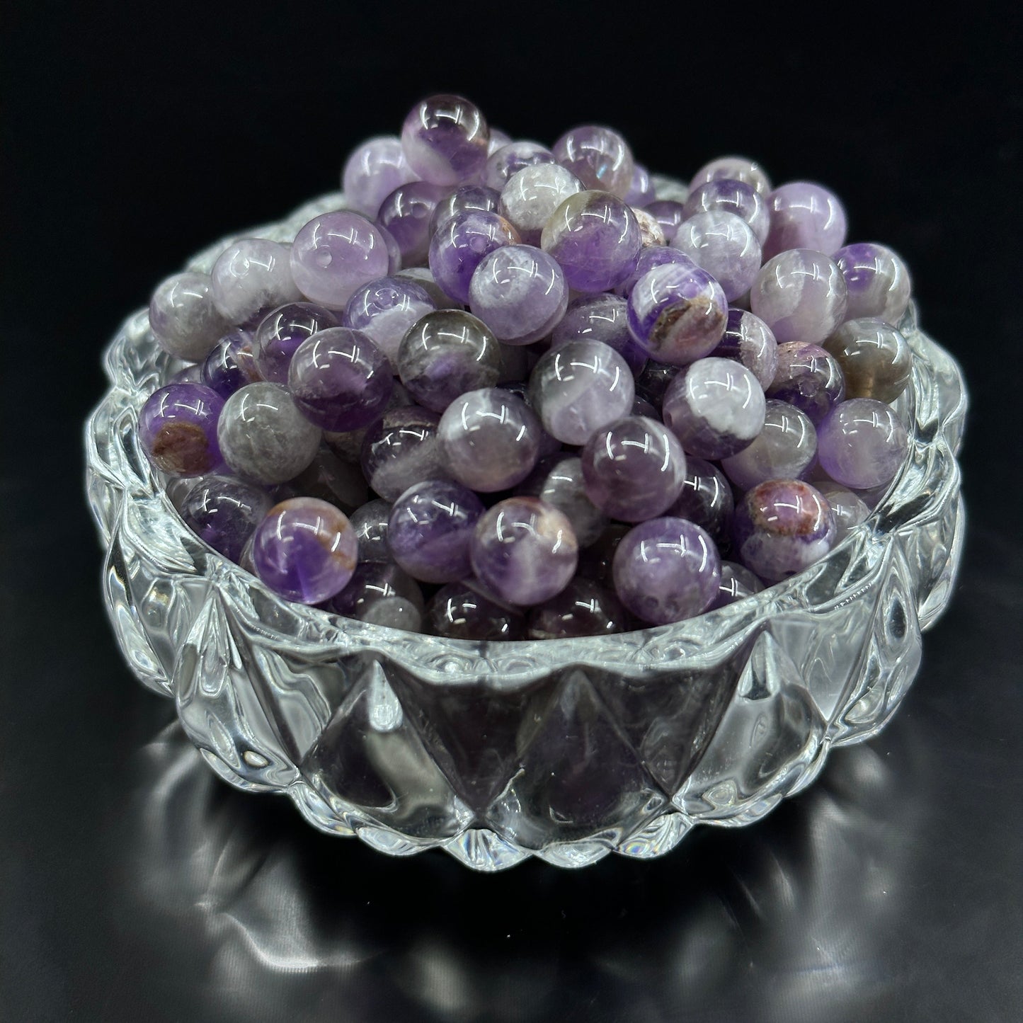 KEVI-DIY 8mm(±0.5mm) Natural Crystal Bead Set | 180 Beads + Free Elastic Strings & Charming Spacers | Make 8 Bracelets