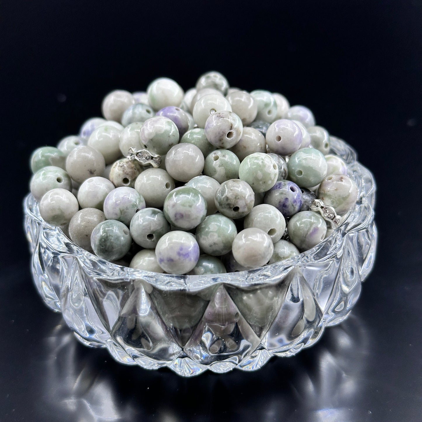 KEVI-DIY 8mm(±0.5mm) Natural Crystal Bead Set | 180 Beads + Free Elastic Strings & Charming Spacers | Make 8 Bracelets