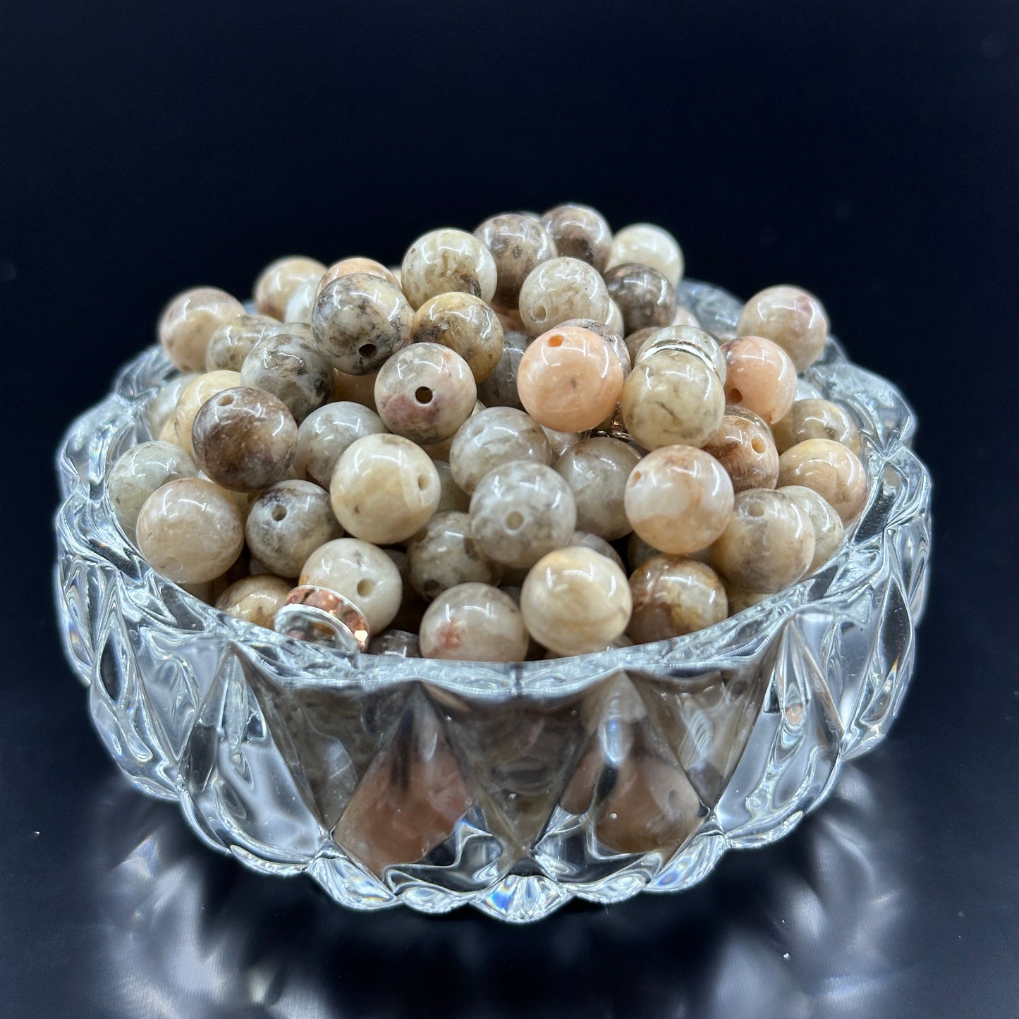 KEVI-DIY 8mm(±0.5mm) Natural Crystal Bead Set | 180 Beads + Free Elastic Strings & Charming Spacers | Make 8 Bracelets