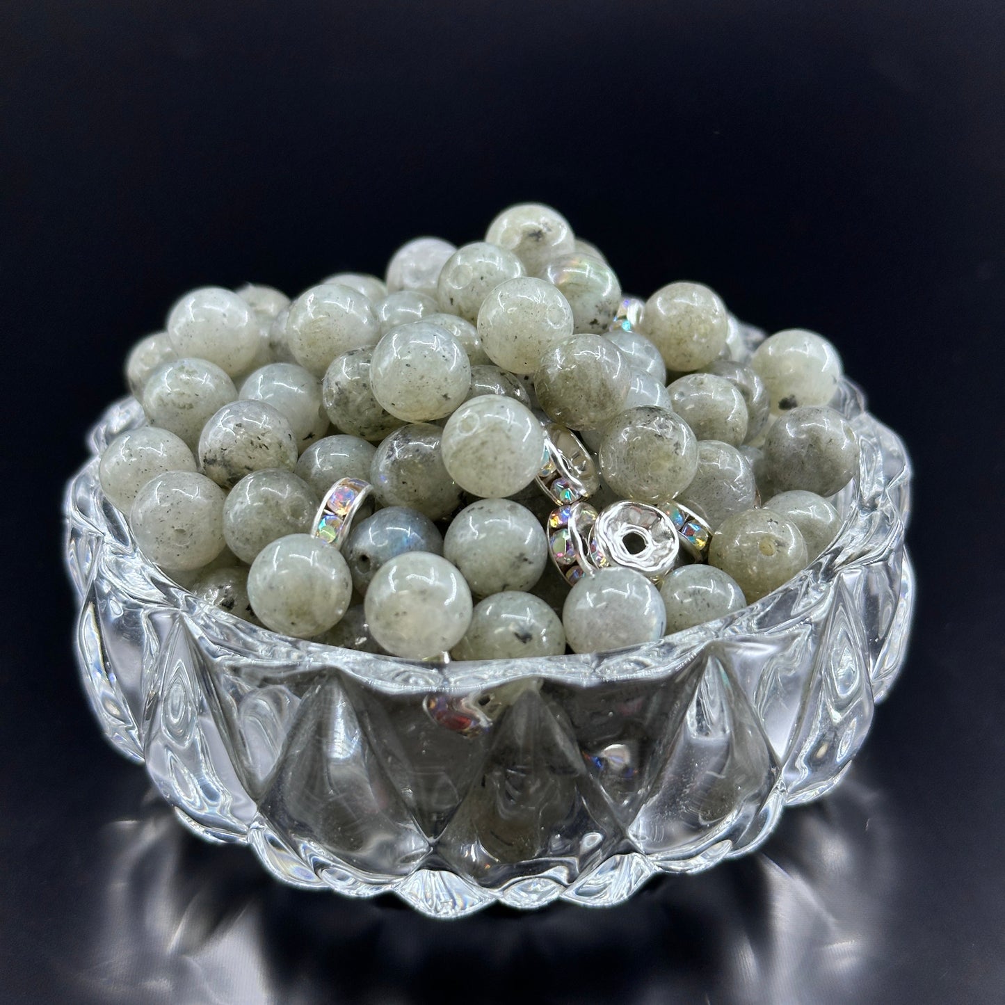 KEVI-DIY 8mm(±0.5mm) Natural Crystal Bead Set | 180 Beads + Free Elastic Strings & Charming Spacers | Make 8 Bracelets