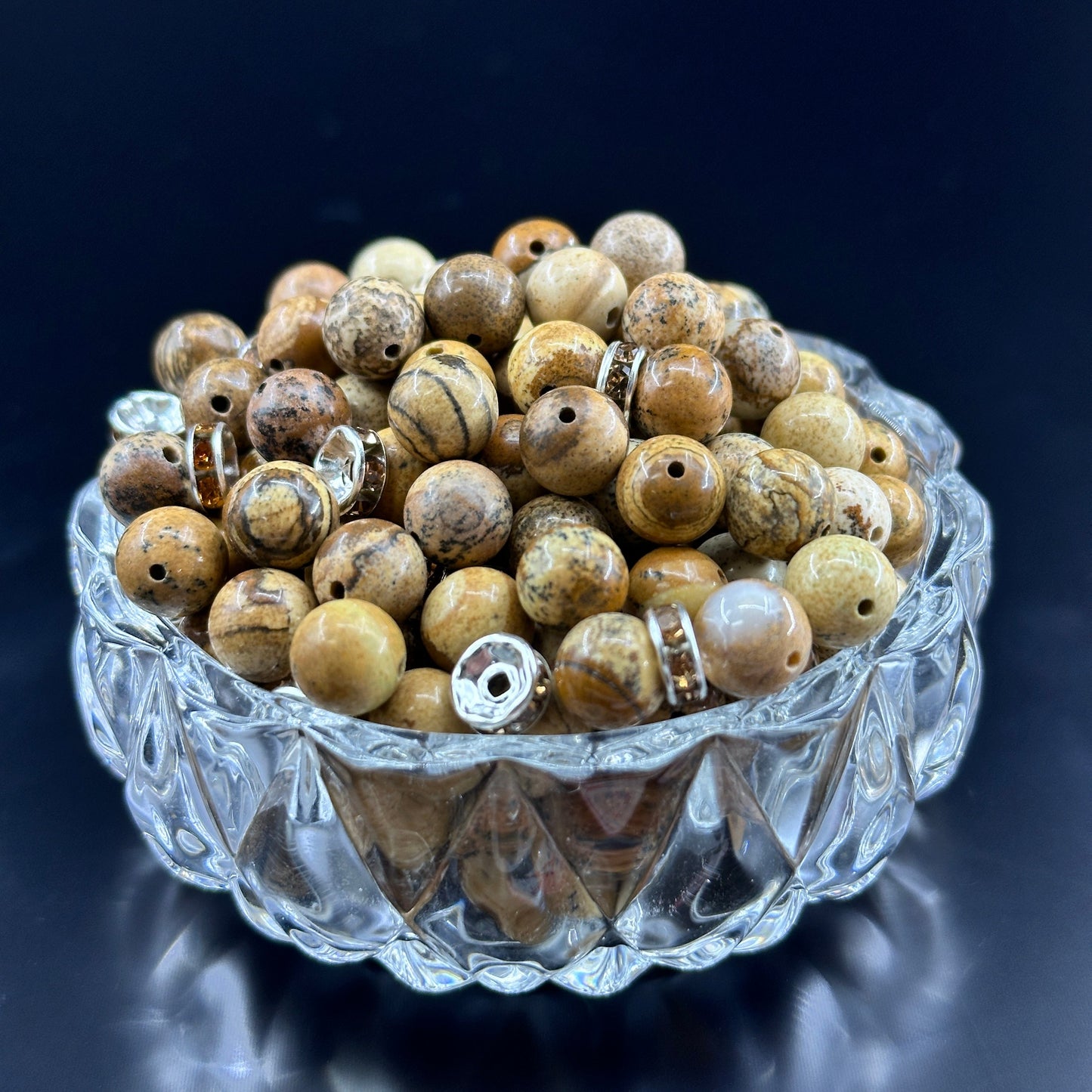 KEVI-DIY 8mm(±0.5mm) Natural Crystal Bead Set | 180 Beads + Free Elastic Strings & Charming Spacers | Make 8 Bracelets
