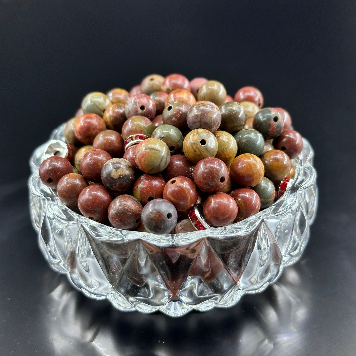 KEVI-DIY 8mm(±0.5mm) Natural Crystal Bead Set | 180 Beads + Free Elastic Strings & Charming Spacers | Make 8 Bracelets