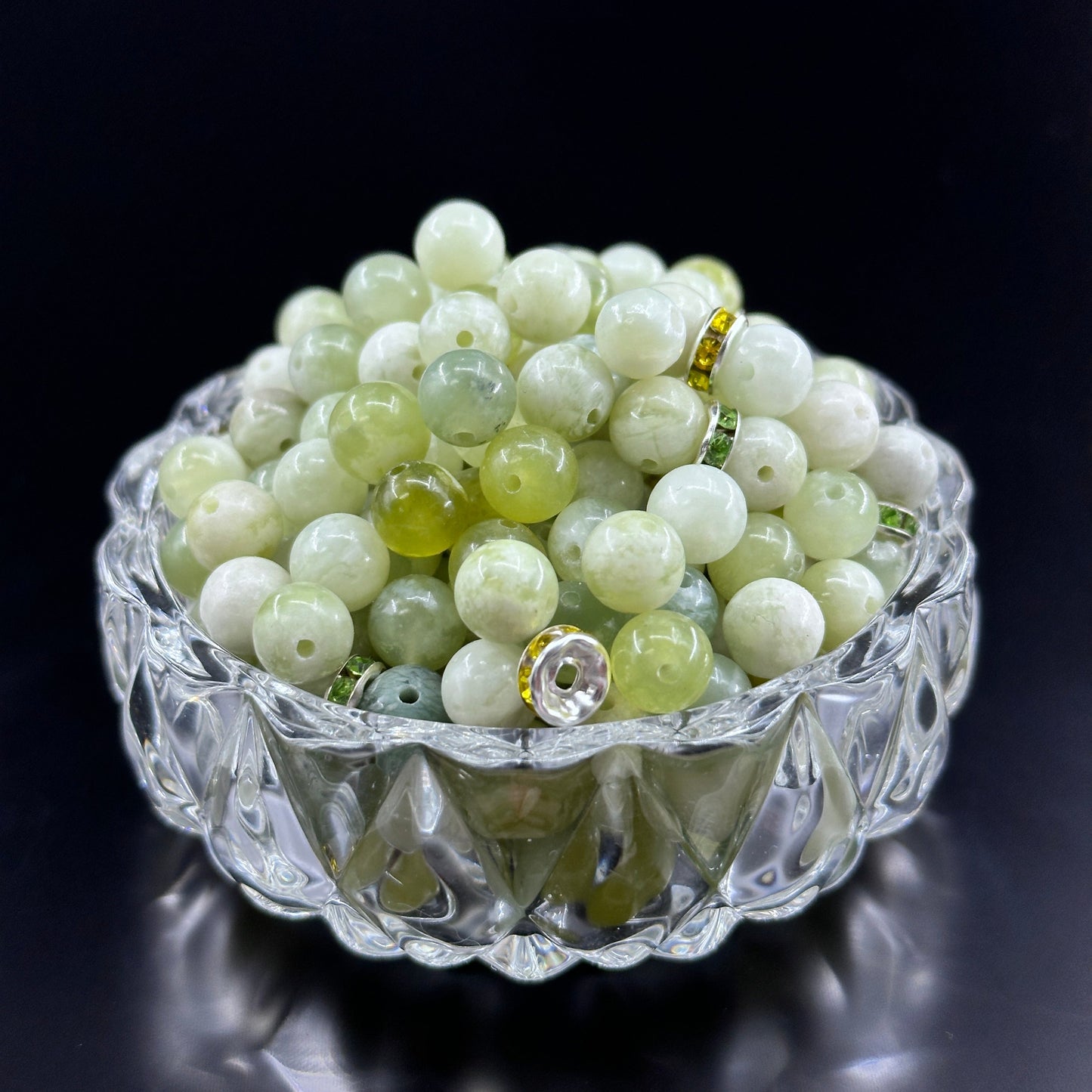 KEVI-DIY 8mm(±0.5mm) Natural Crystal Bead Set | 180 Beads + Free Elastic Strings & Charming Spacers | Make 8 Bracelets
