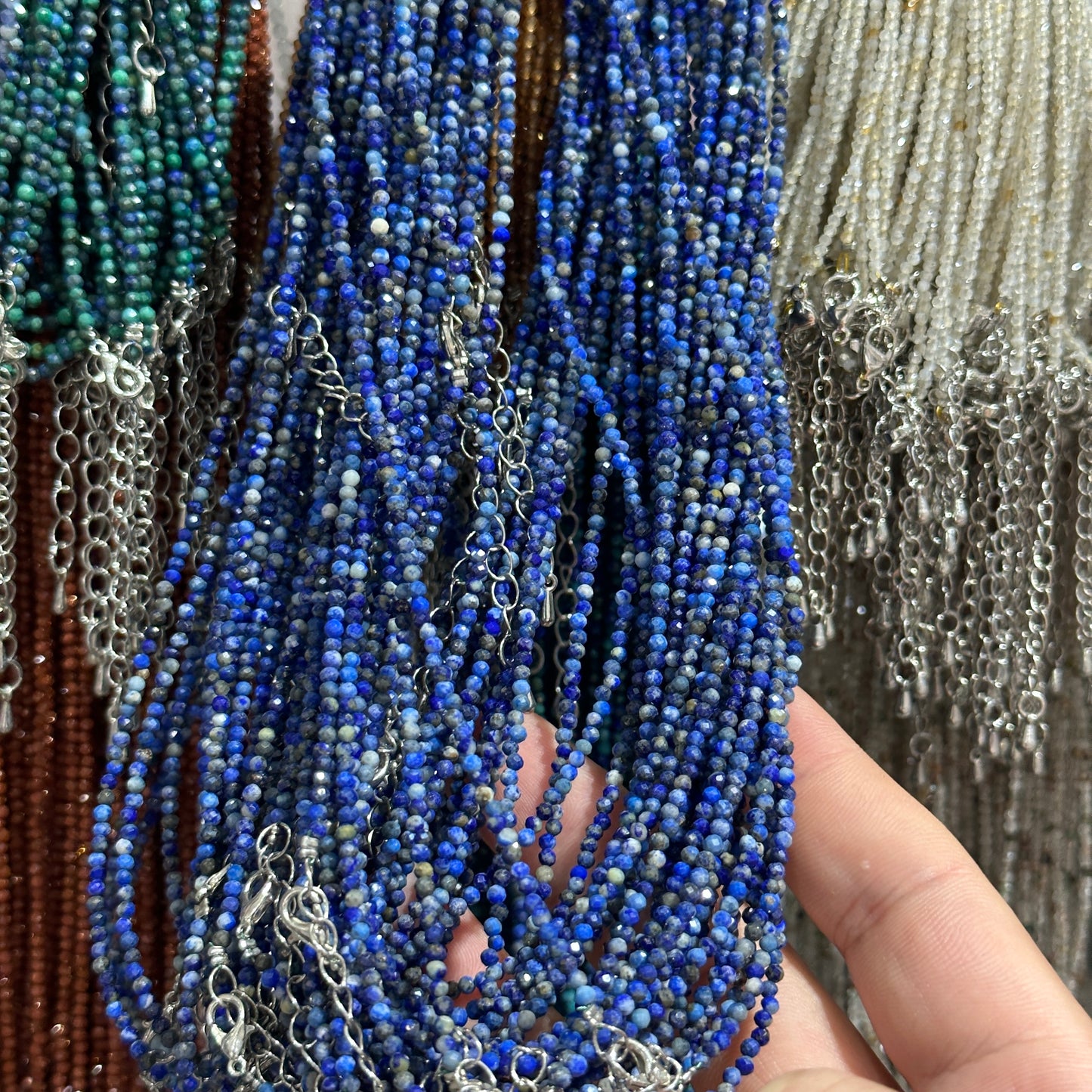 【2mm】 Faceted Natural Crystal Necklace Set | Timeless Sparkle Exquisite Handmade Jewelry