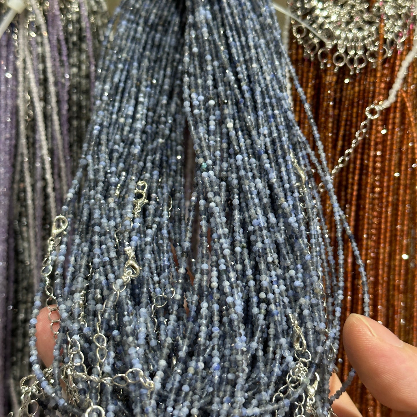 【2mm】 Faceted Natural Crystal Necklace Set | Timeless Sparkle Exquisite Handmade Jewelry