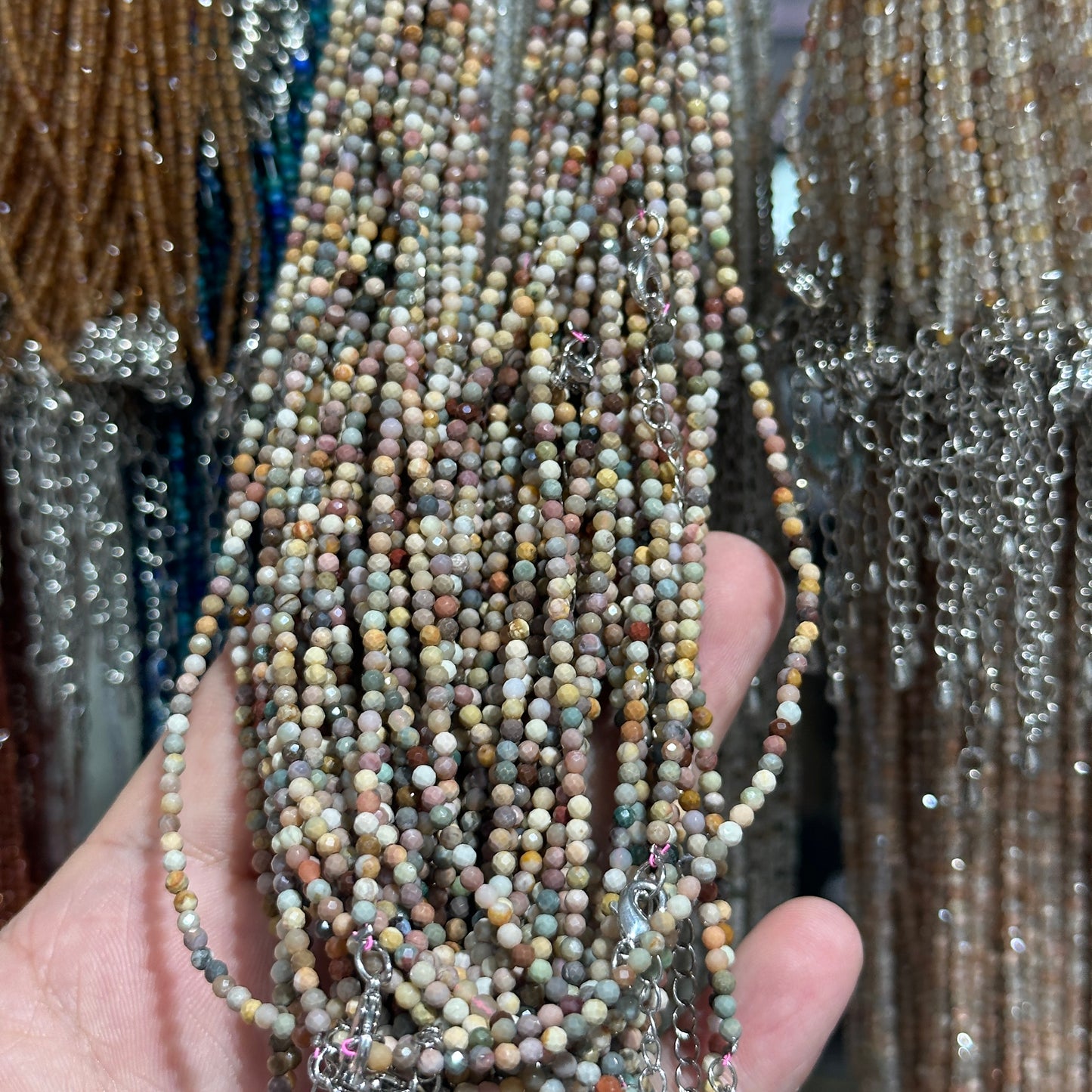 【2mm】 Faceted Natural Crystal Necklace Set | Timeless Sparkle Exquisite Handmade Jewelry