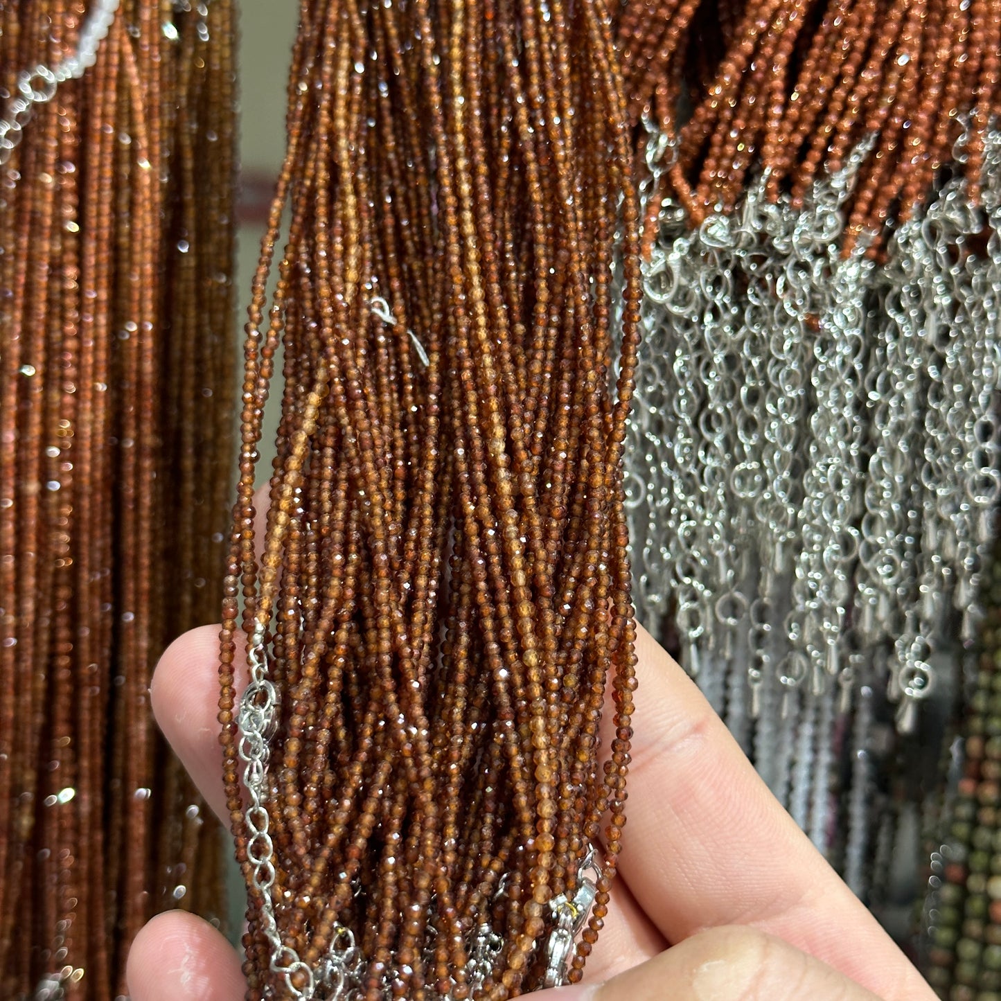 【2mm】 Faceted Natural Crystal Necklace Set | Timeless Sparkle Exquisite Handmade Jewelry