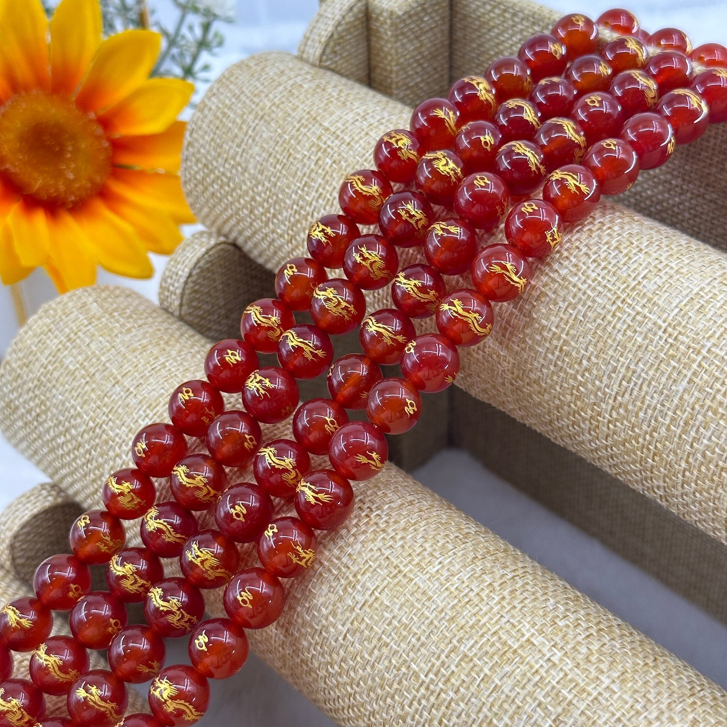 KEVI-DIY-【12 MM】Natural Crystal Beads  (1 Strand about 32PCS)