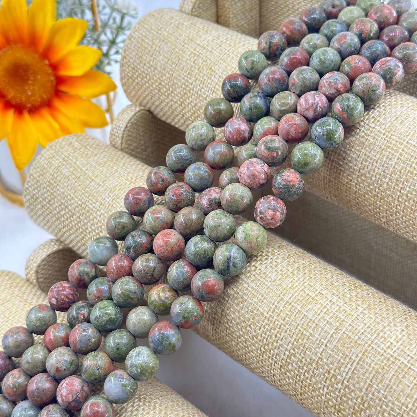 KEVI-DIY-【12 MM】Natural Crystal Beads  (1 Strand about 32PCS)