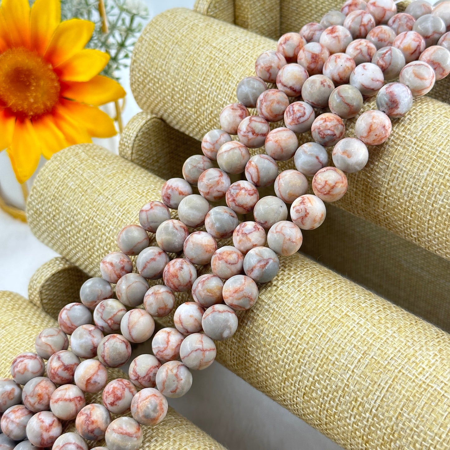 KEVI-DIY-【12 MM】Natural Crystal Beads  (1 Strand about 32PCS)