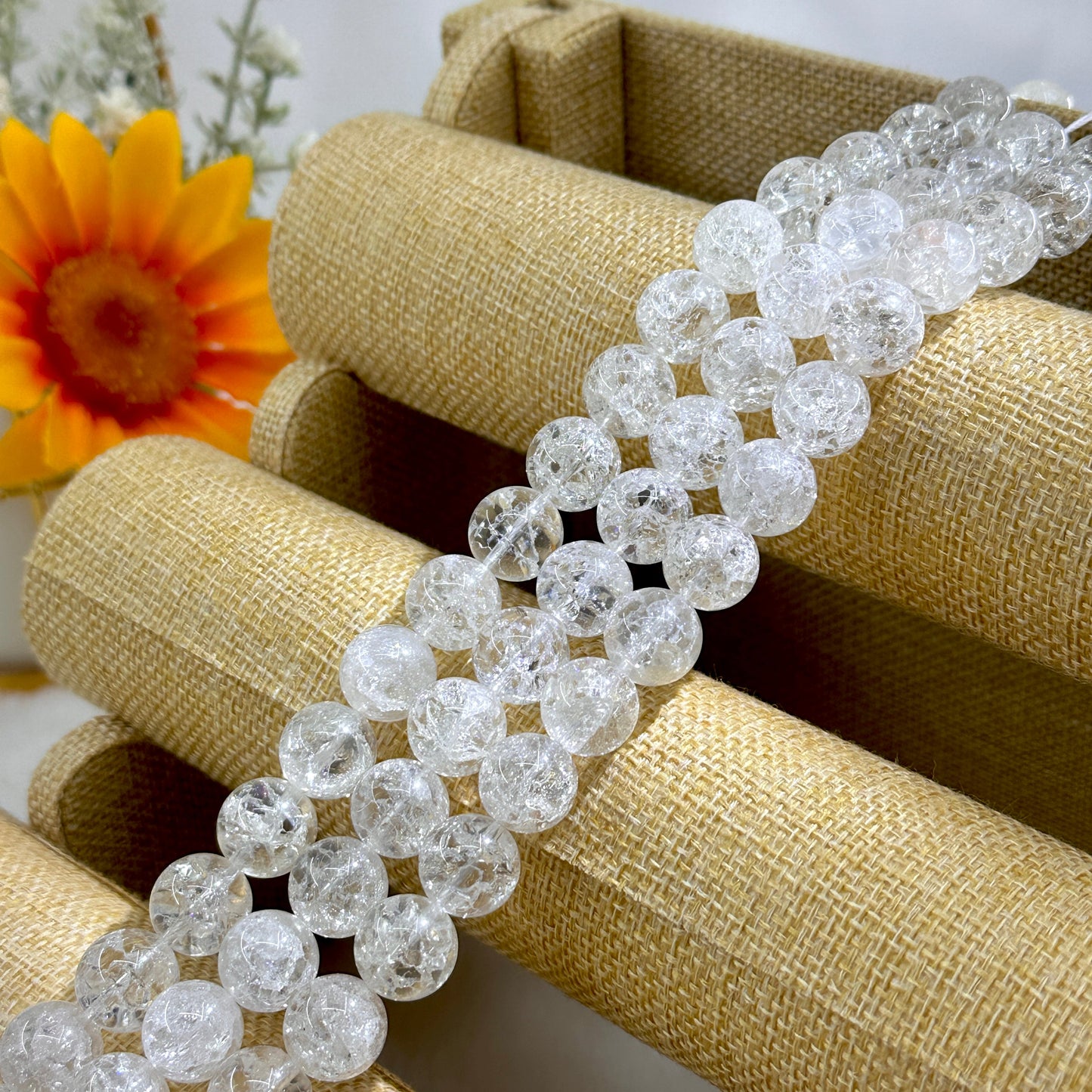 KEVI-DIY-【12 MM】Natural Crystal Beads  (1 Strand about 32PCS)