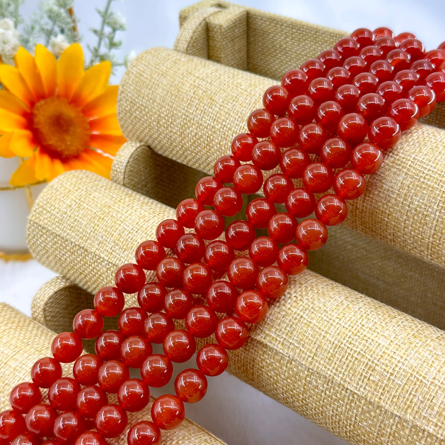 KEVI-DIY-【12 MM】Natural Crystal Beads  (1 Strand about 32PCS)